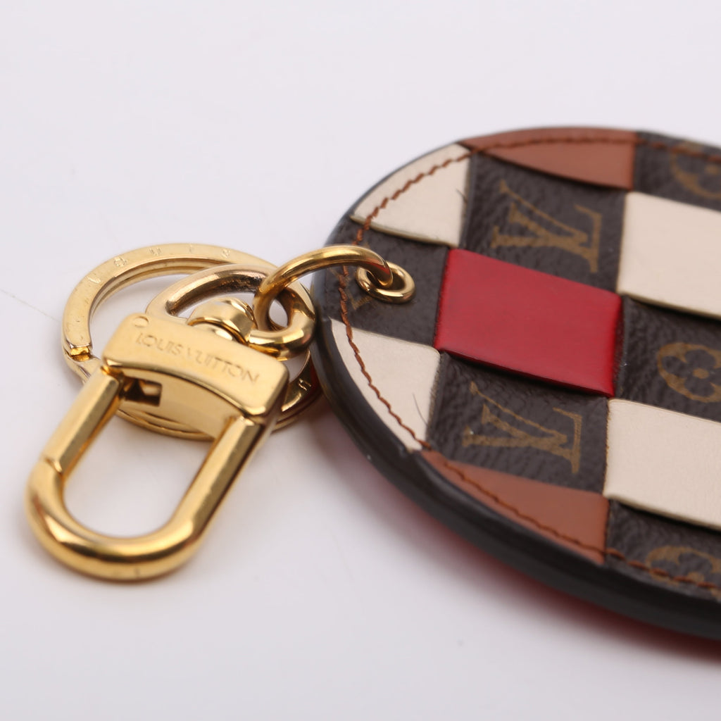 Porte Cles Check Monogram Key Holder Bag Charm