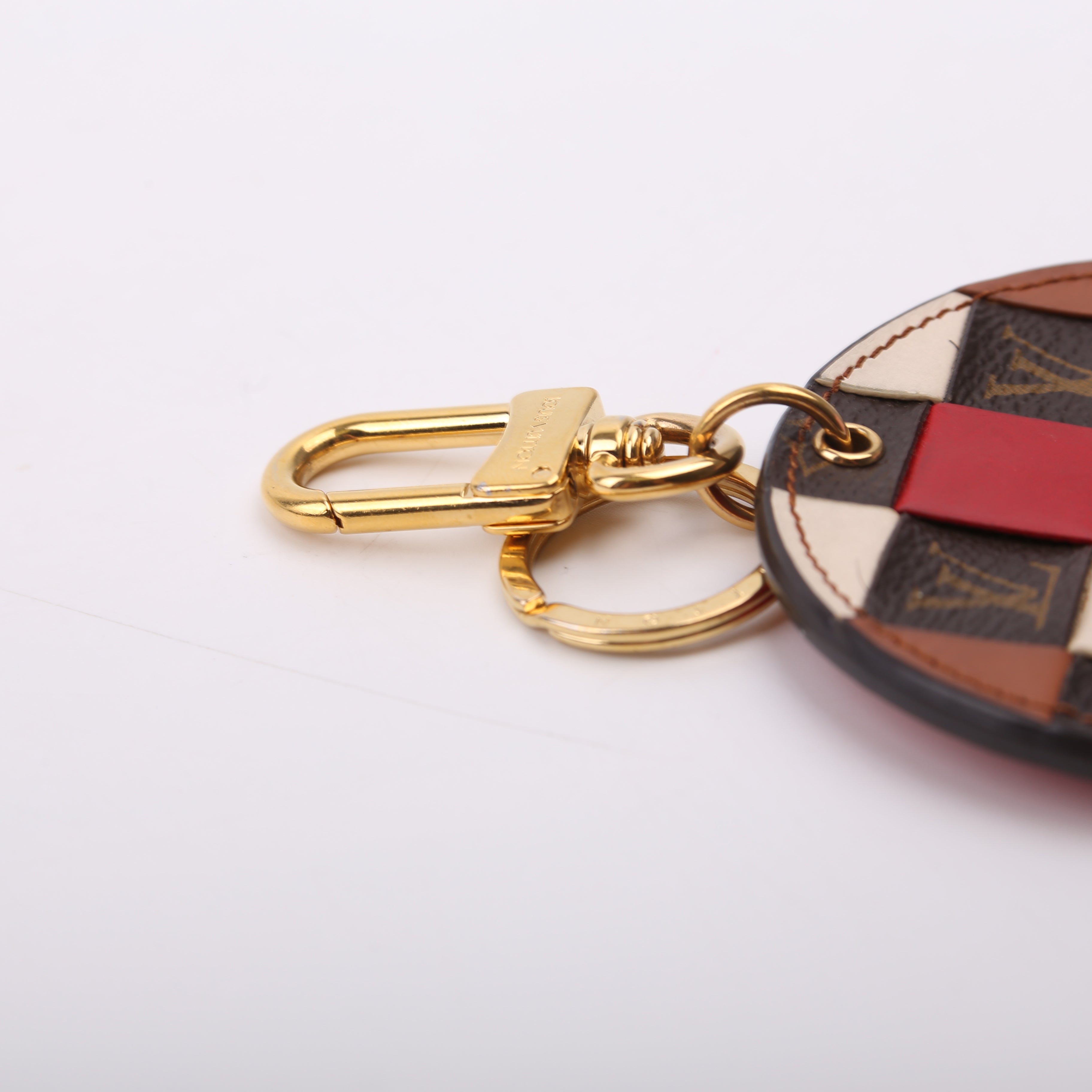 Porte Cles Check Monogram Key Holder Bag Charm