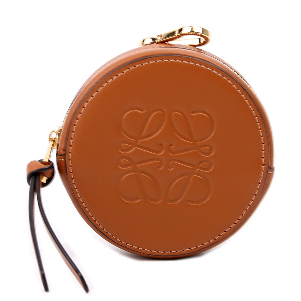 Mini Cookie Coin Pouch Calfskin Anagram Brown