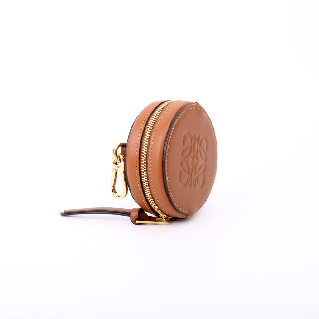 Mini Cookie Coin Pouch Calfskin Anagram Brown