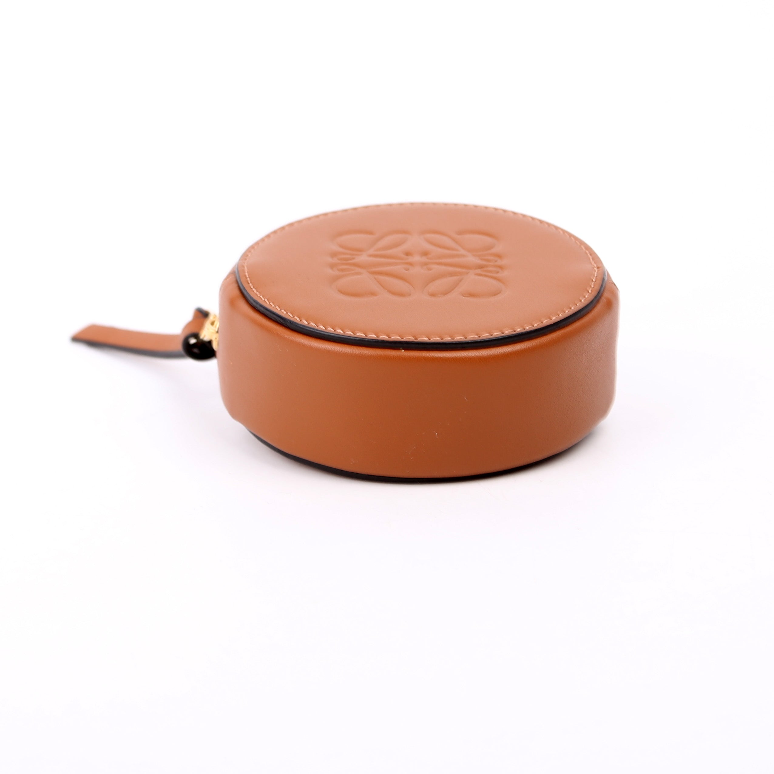 Mini Cookie Coin Pouch Calfskin Anagram Brown