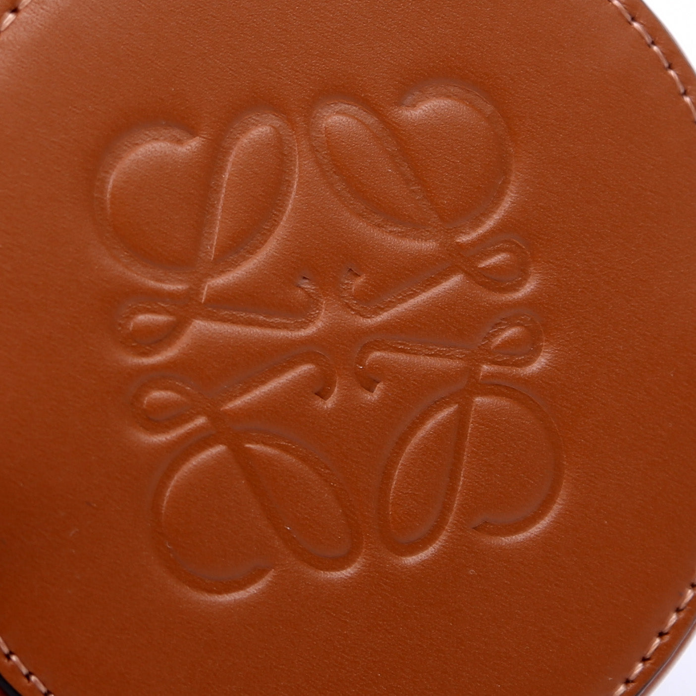 Mini Cookie Coin Pouch Calfskin Anagram Brown