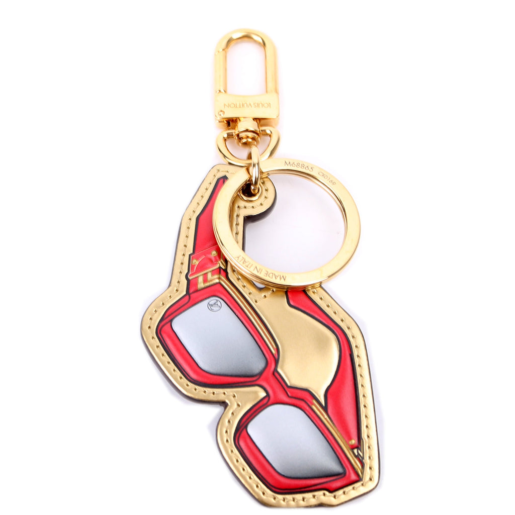 1.1 Millionaire Sunglasses Key Holder Bag Charm Red/Gold