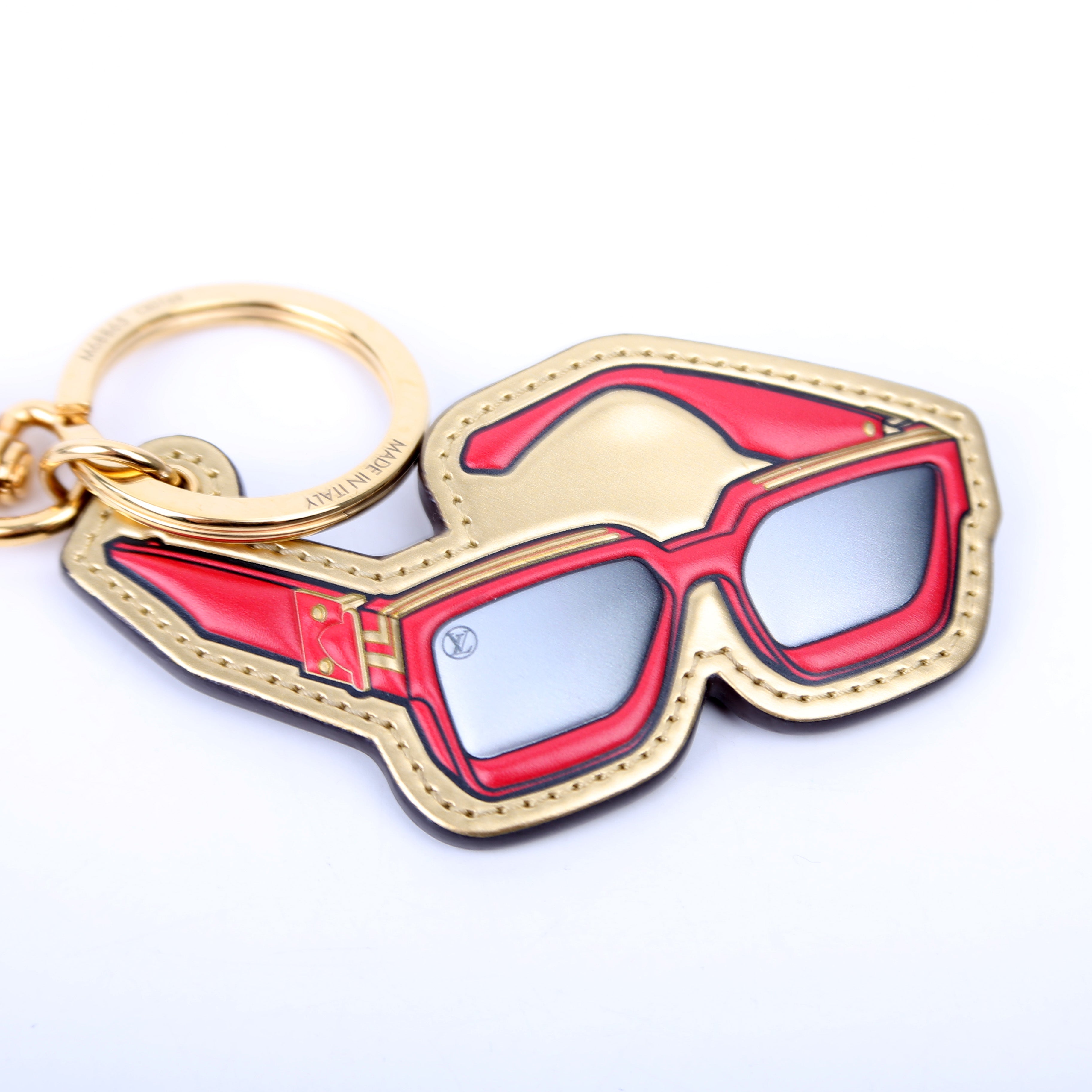 1.1 Millionaire Sunglasses Key Holder Bag Charm Red/Gold