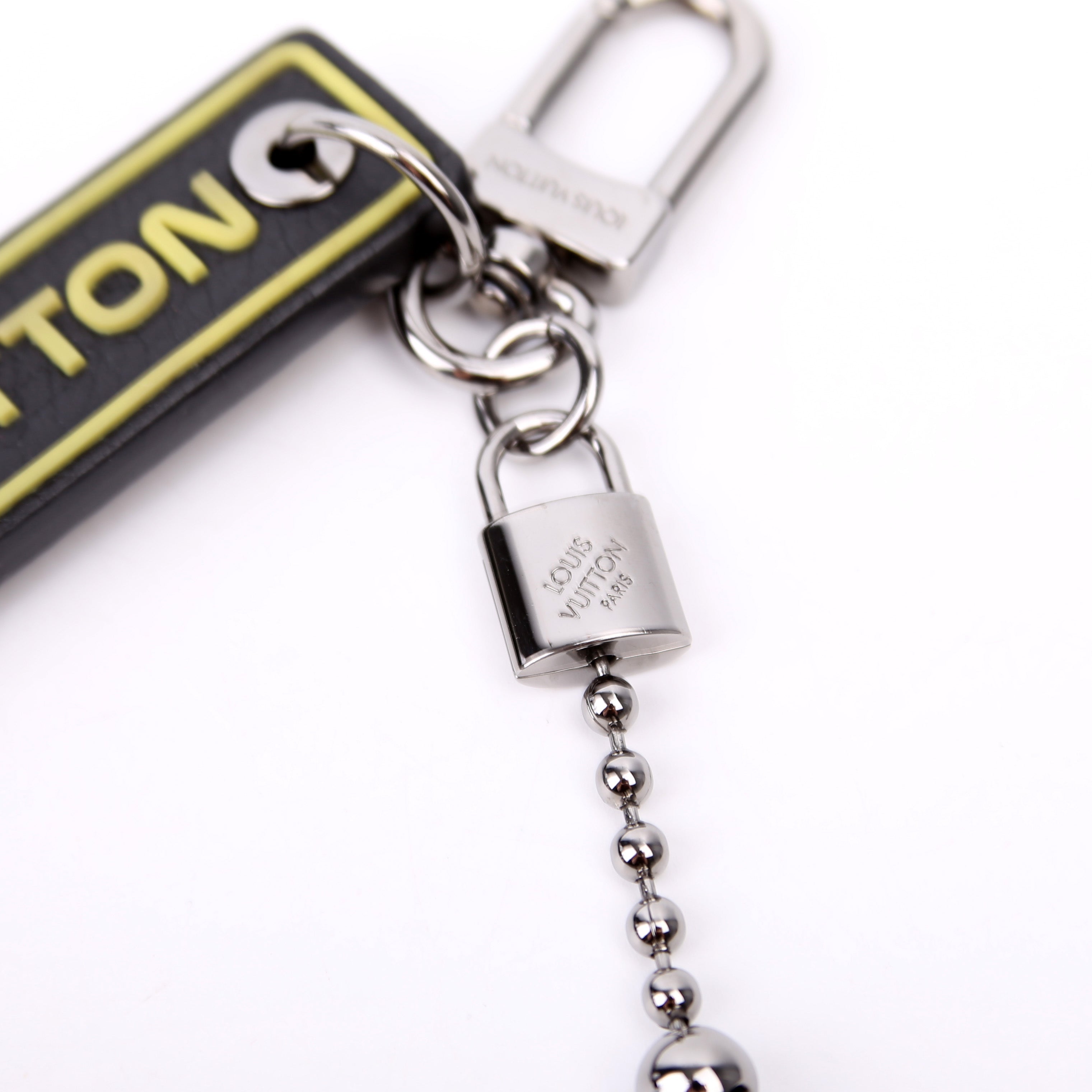 Porte Cles Tab Key Holder Bag Charm Black/Green