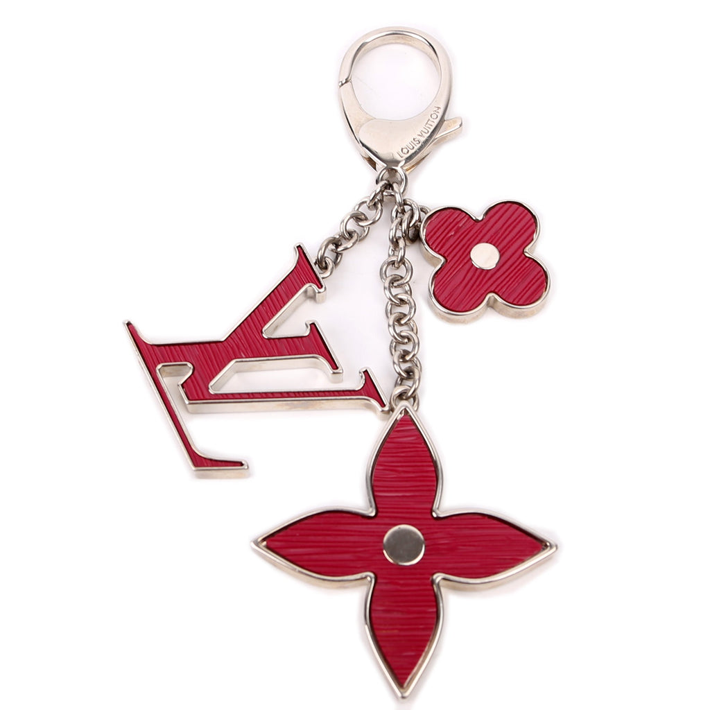 Fleur D'Epi Bag Charm SIlver/Berry