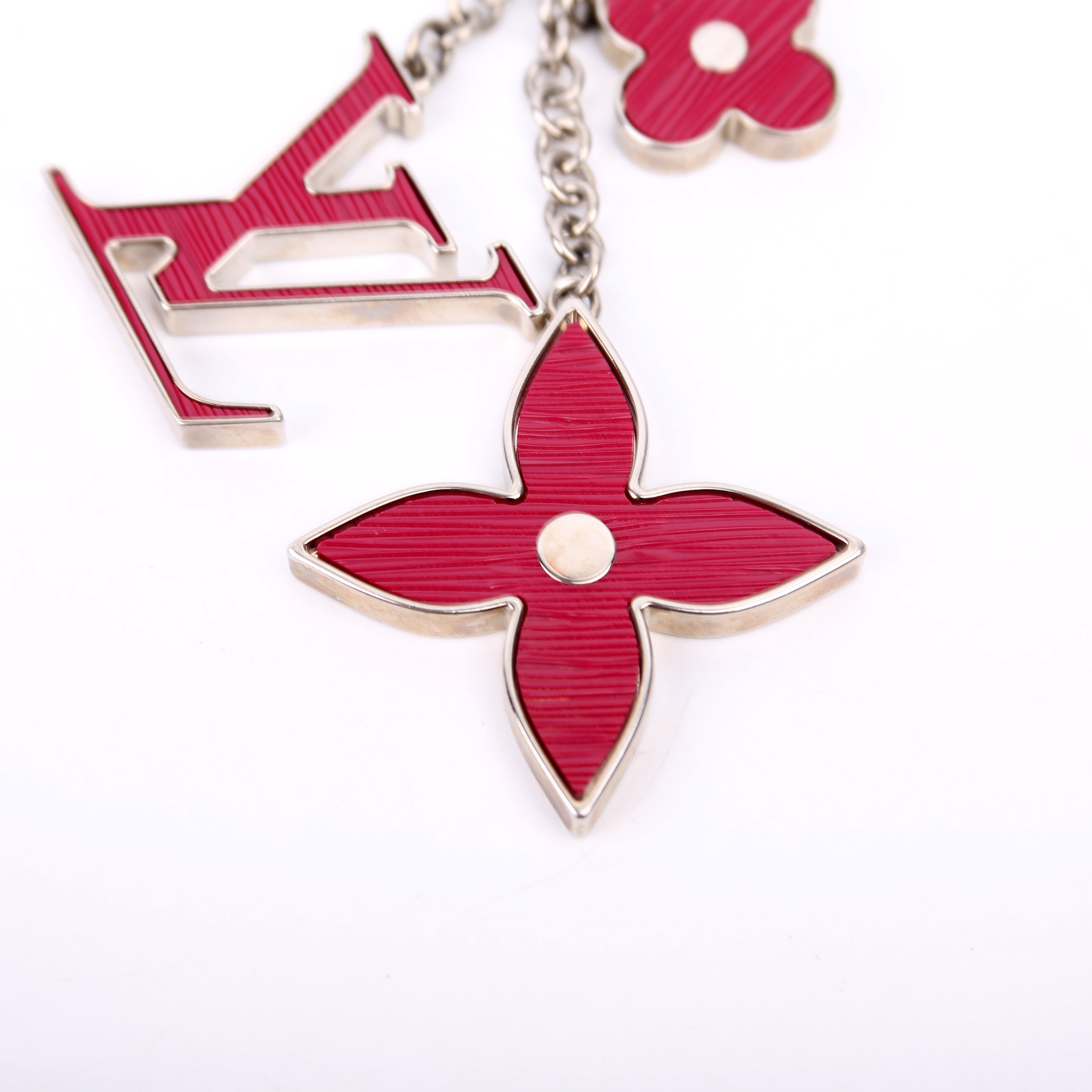 Fleur D'Epi Bag Charm SIlver/Berry
