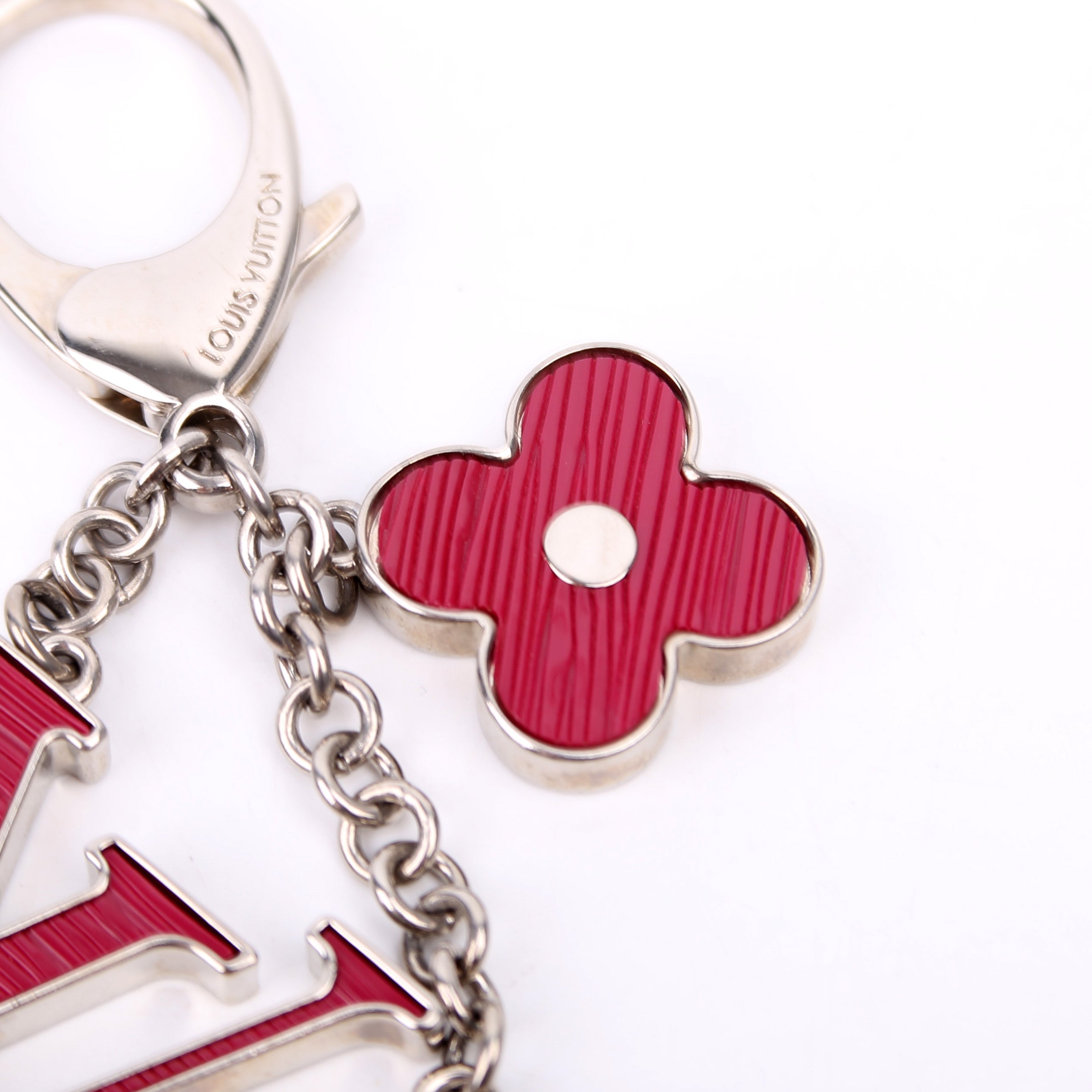 Fleur D'Epi Bag Charm SIlver/Berry
