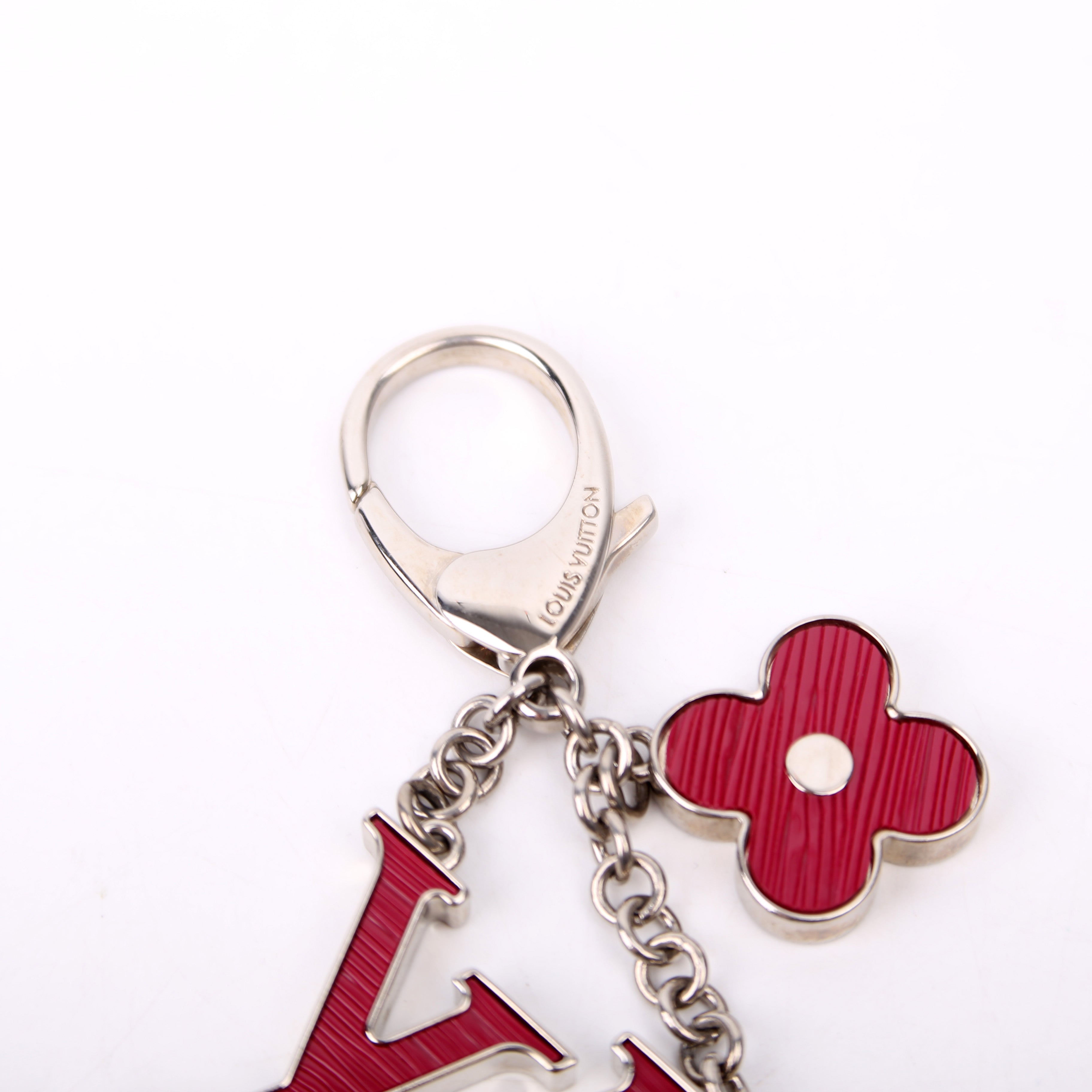 Fleur D'Epi Bag Charm SIlver/Berry