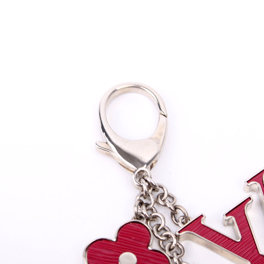 Fleur D'Epi Bag Charm SIlver/Berry