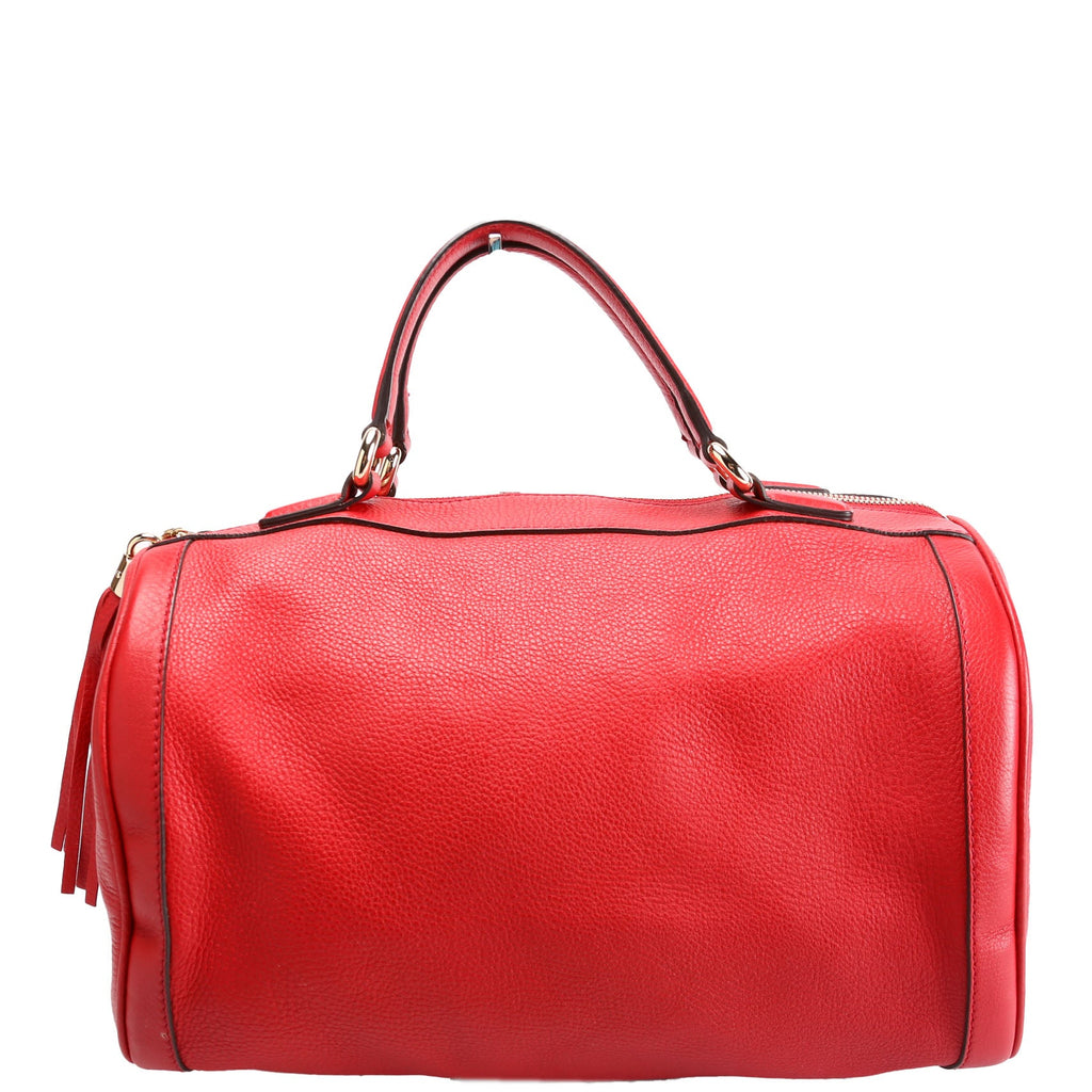 282302 Soho Leather Boston Bag Red