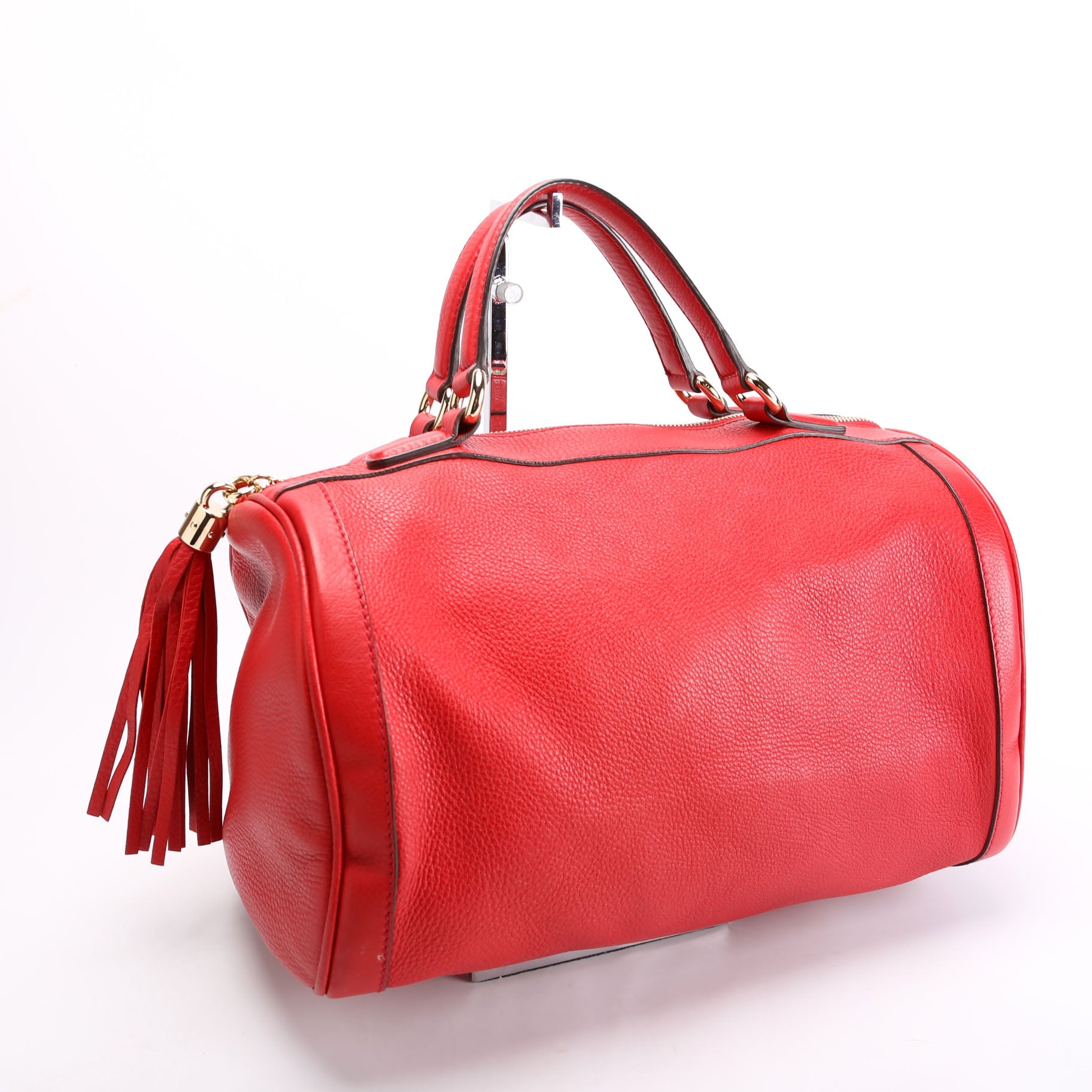 282302 Soho Leather Boston Bag Red