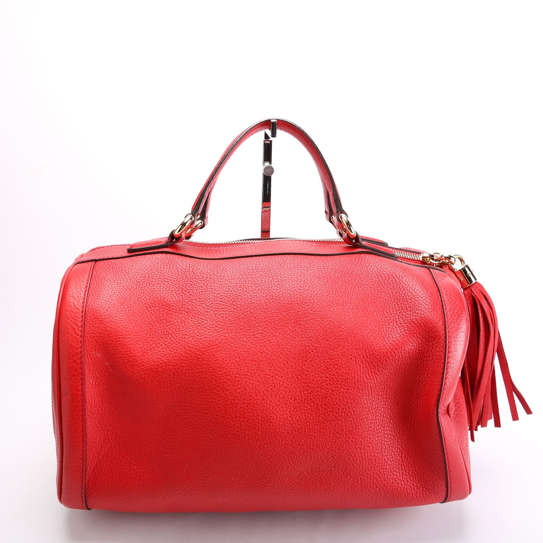 282302 Soho Leather Boston Bag Red