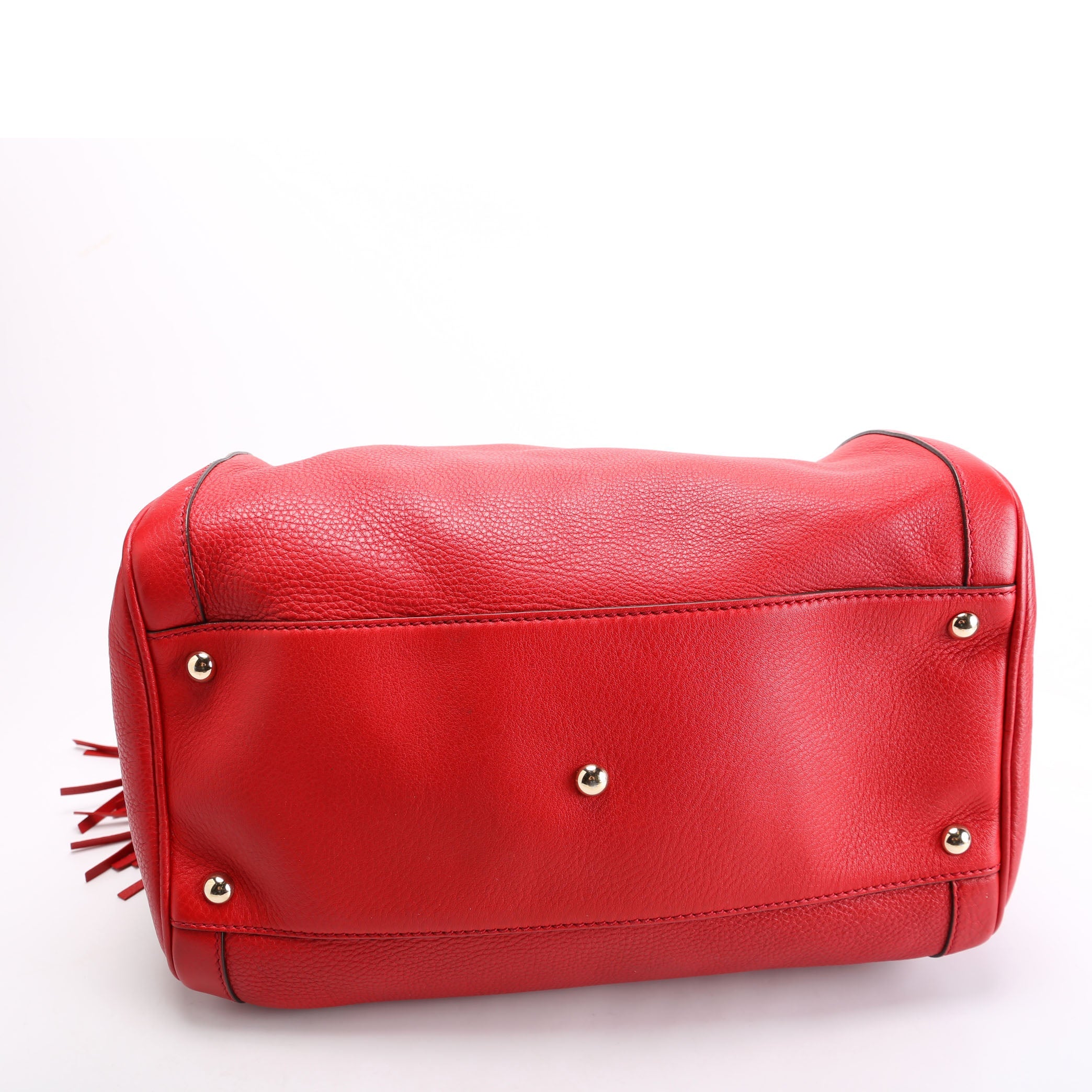 282302 Soho Leather Boston Bag Red