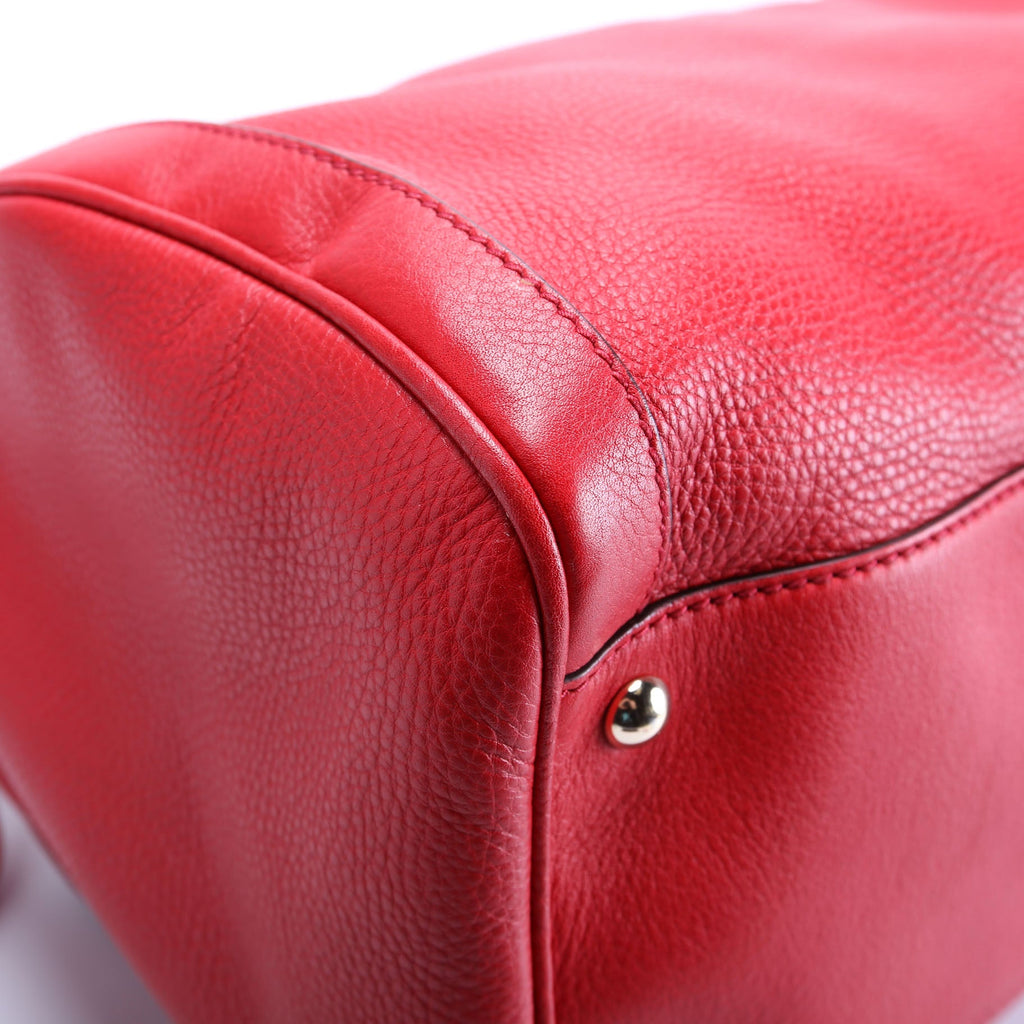 282302 Soho Leather Boston Bag Red