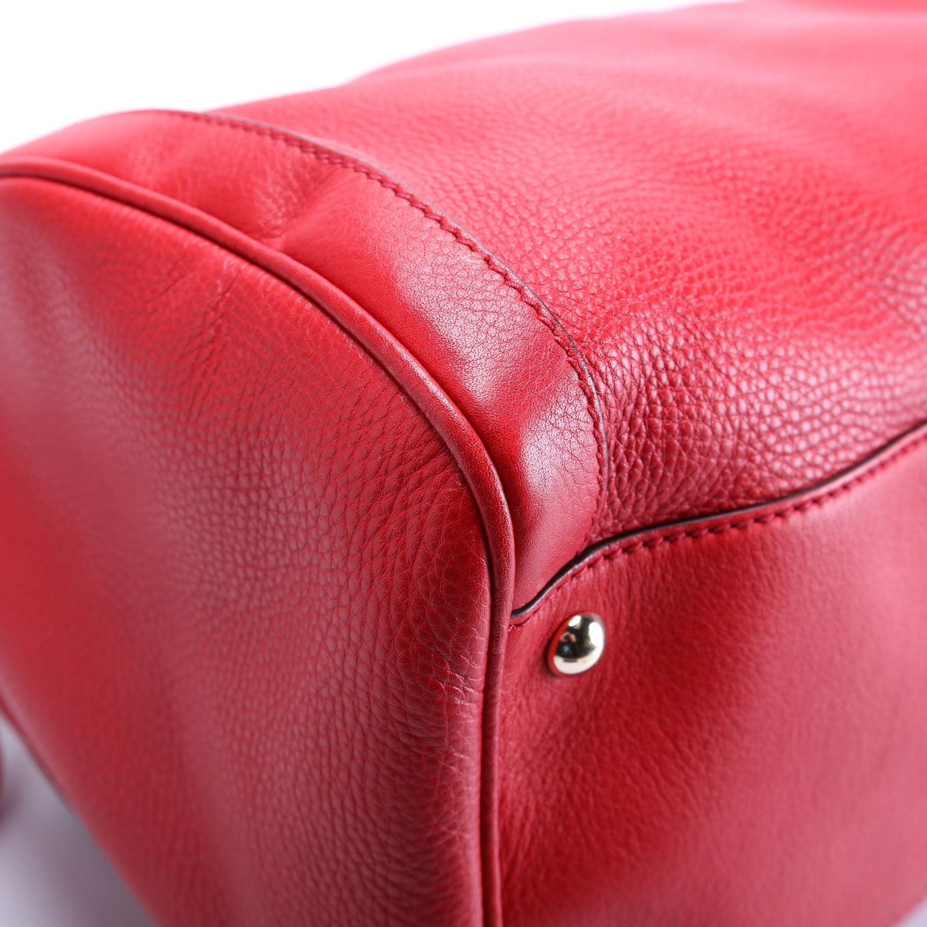 282302 Soho Leather Boston Bag Red
