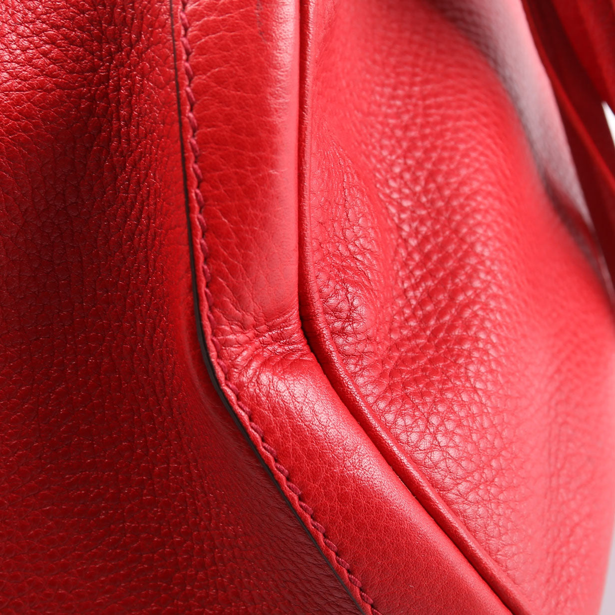 282302 Soho Leather Boston Bag Red