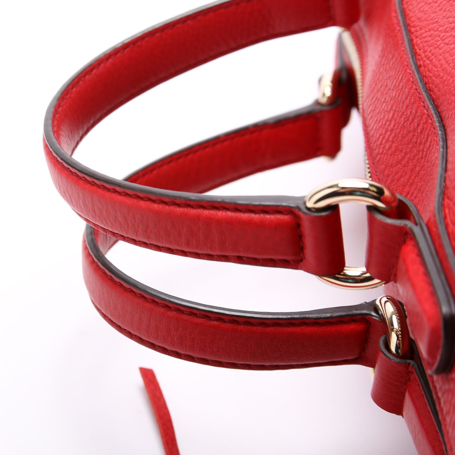 282302 Soho Leather Boston Bag Red