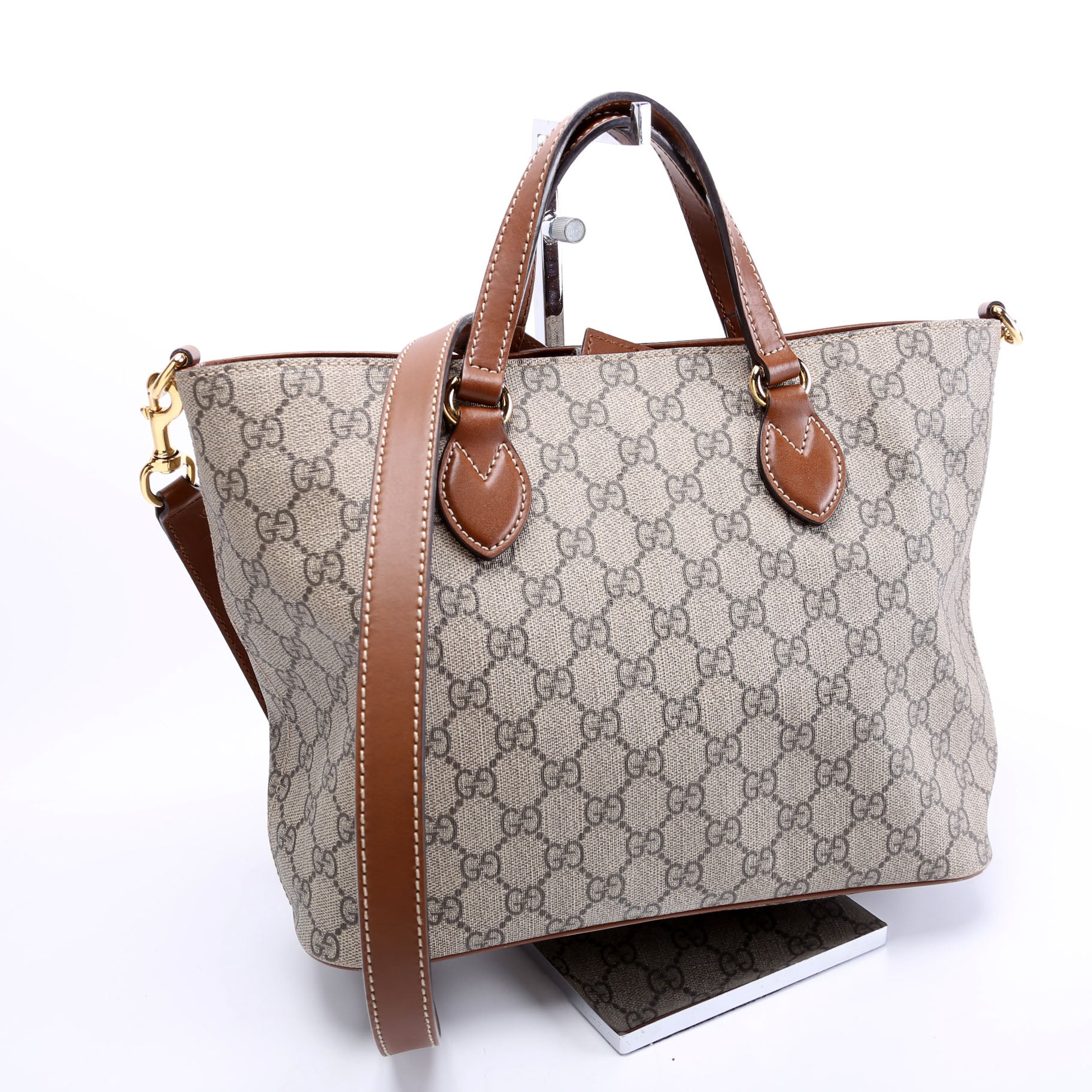 473887 GG Supreme Small Tote Brown