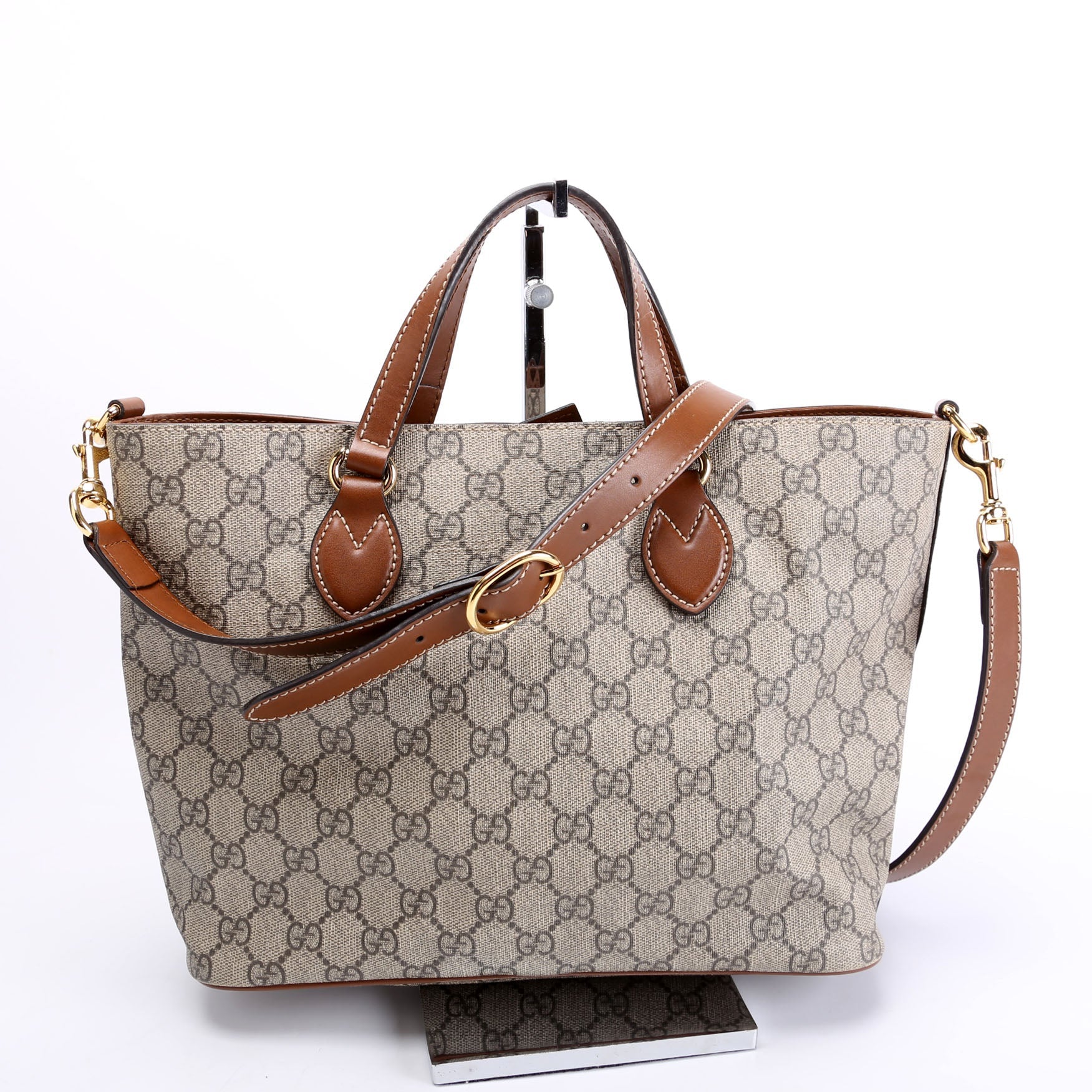473887 GG Supreme Small Tote Brown