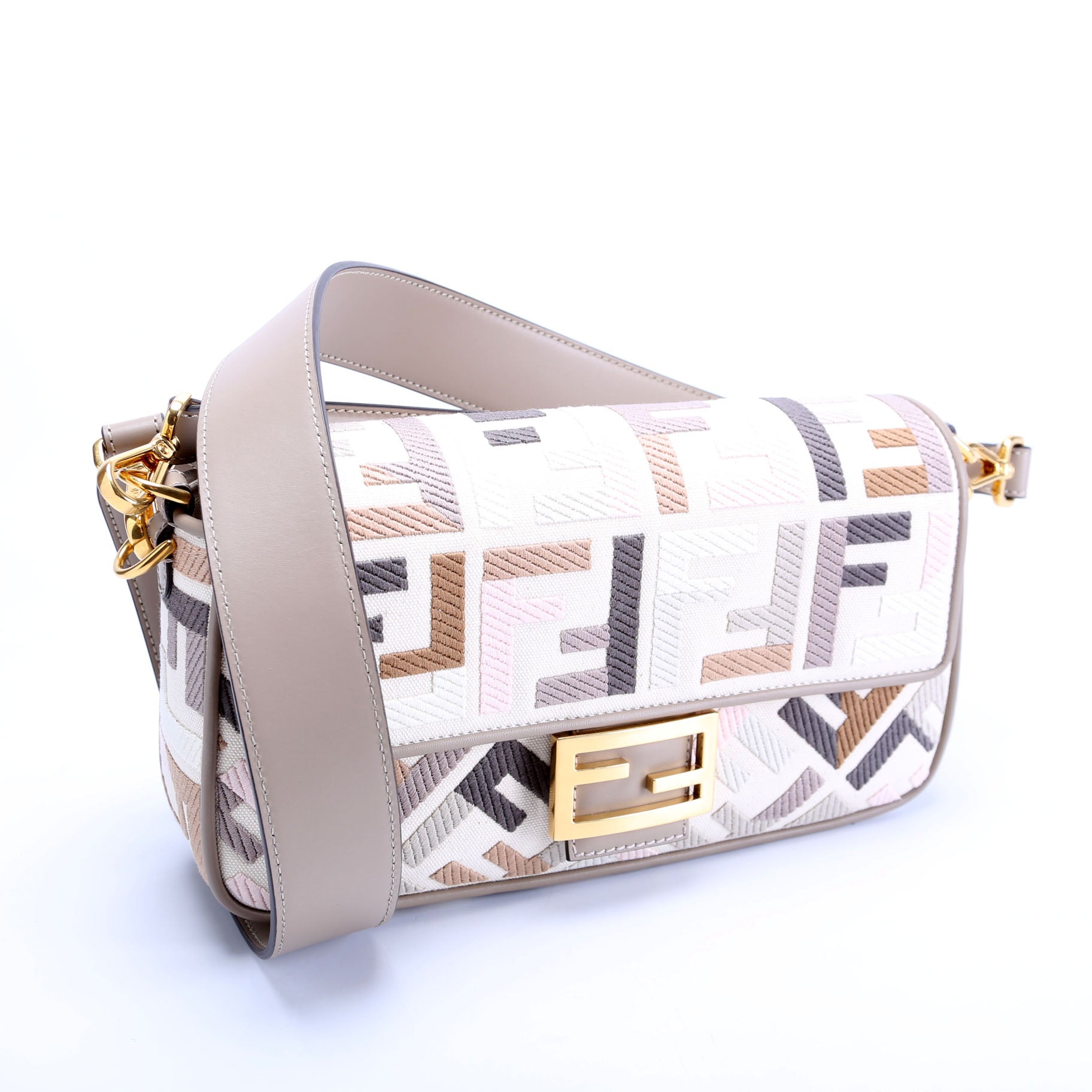 8BR600 FF Jacquard Baguette Taupe/Multicolor