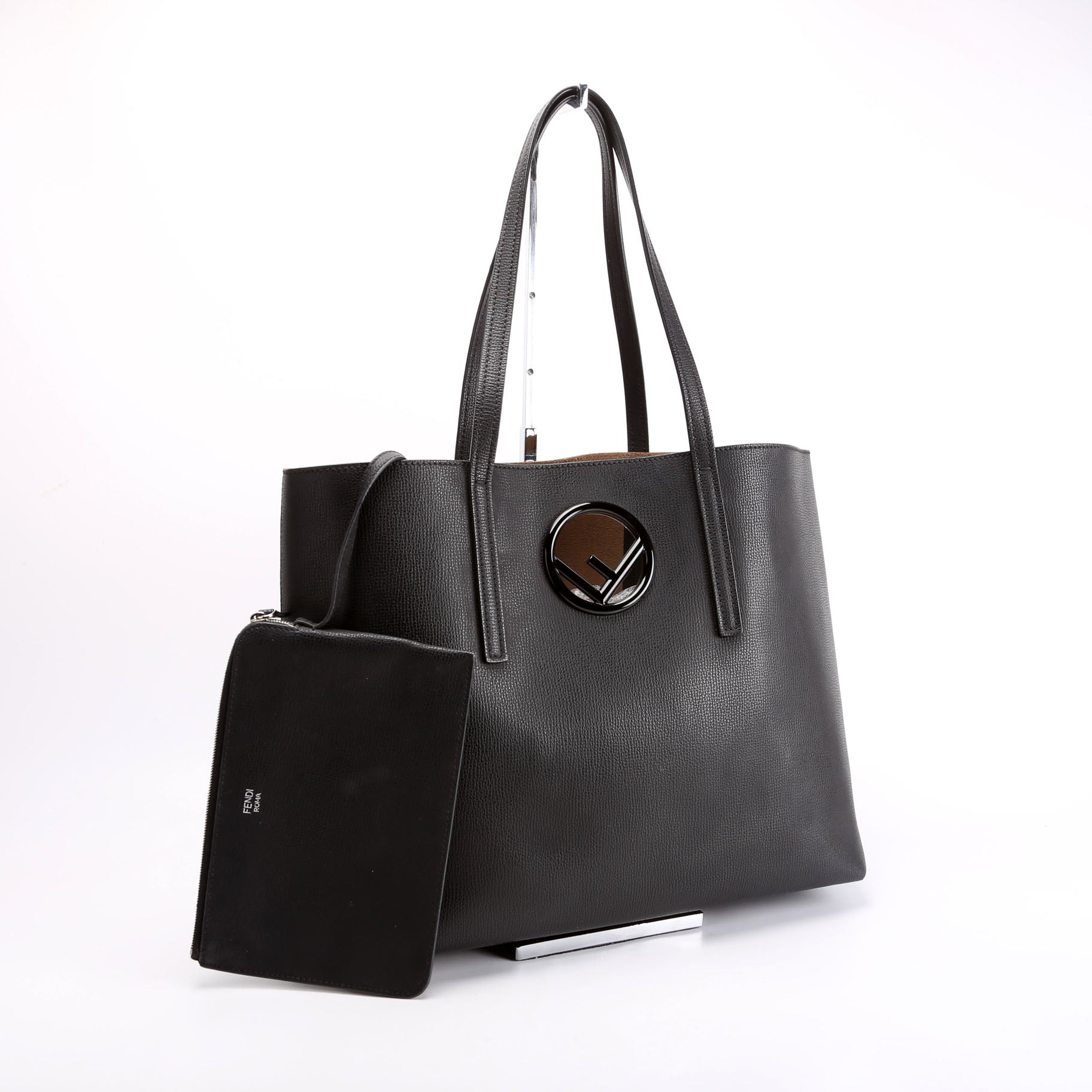 8BH348 F Logo Shopper Black