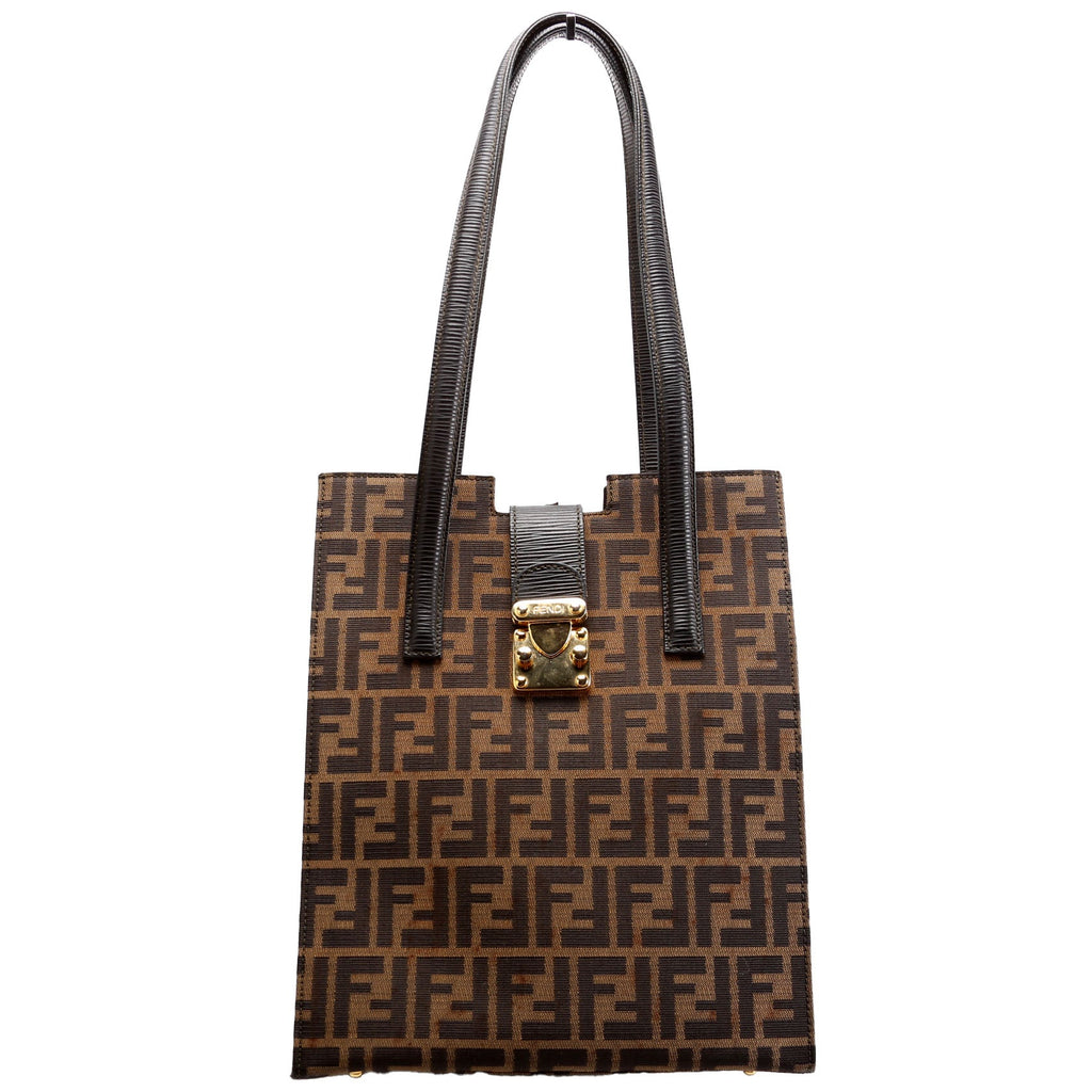 FF Zucca Vertical Tote Vintage Brown/Black