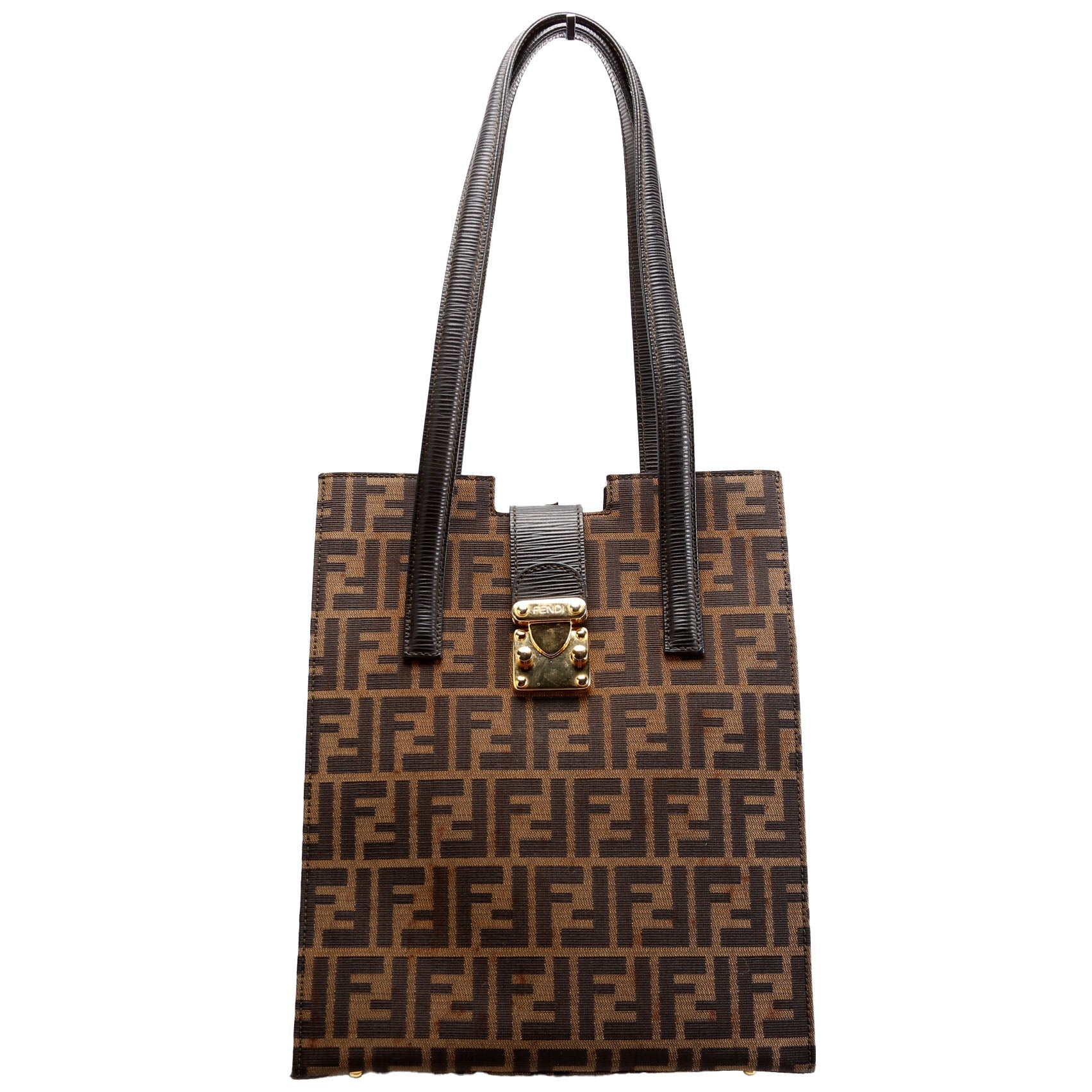 FF Zucca Vertical Tote Vintage Brown/Black
