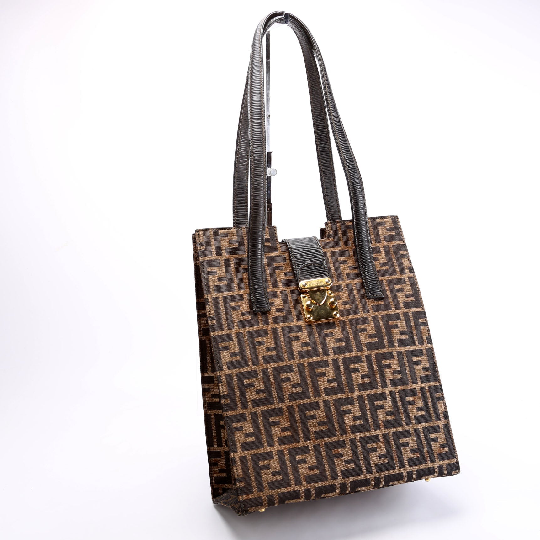 FF Zucca Vertical Tote Vintage Brown/Black