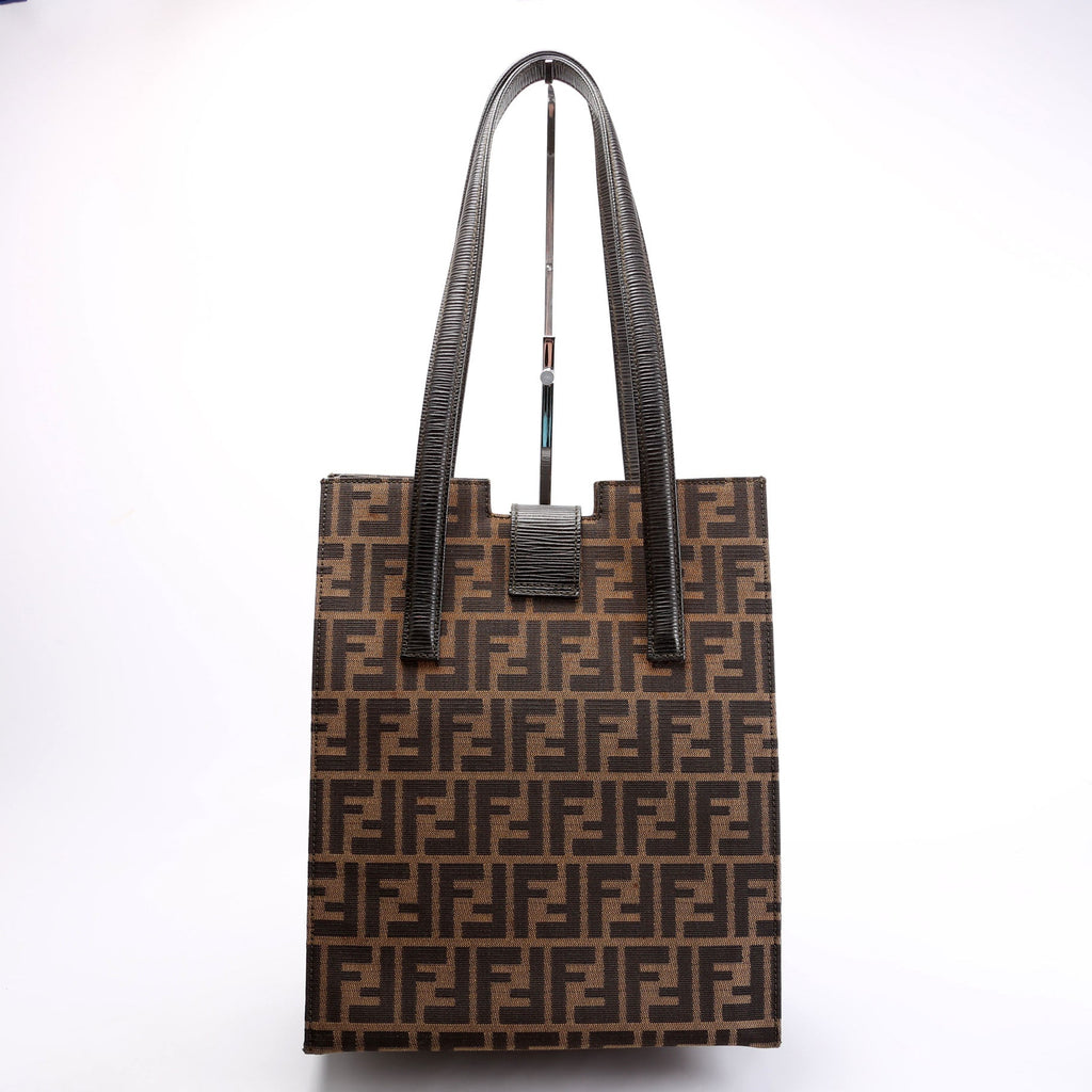 FF Zucca Vertical Tote Vintage Brown/Black