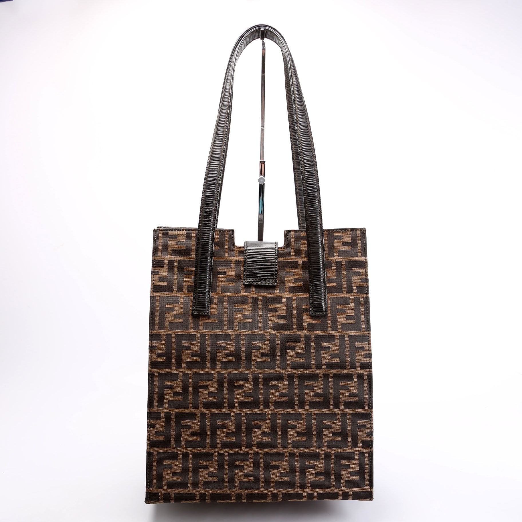 FF Zucca Vertical Tote Vintage Brown/Black
