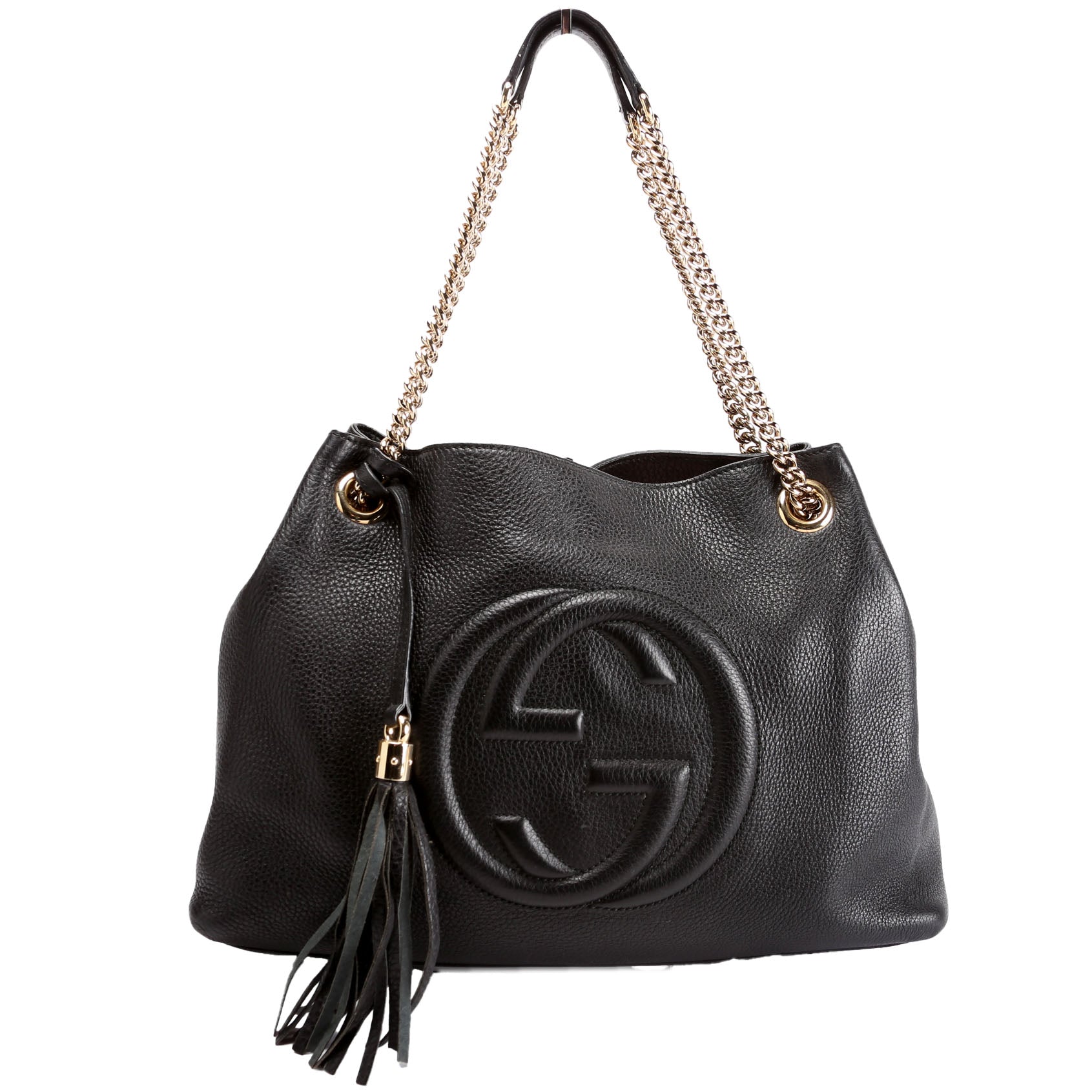 308982 Soho Leather Shoulder Medium Black