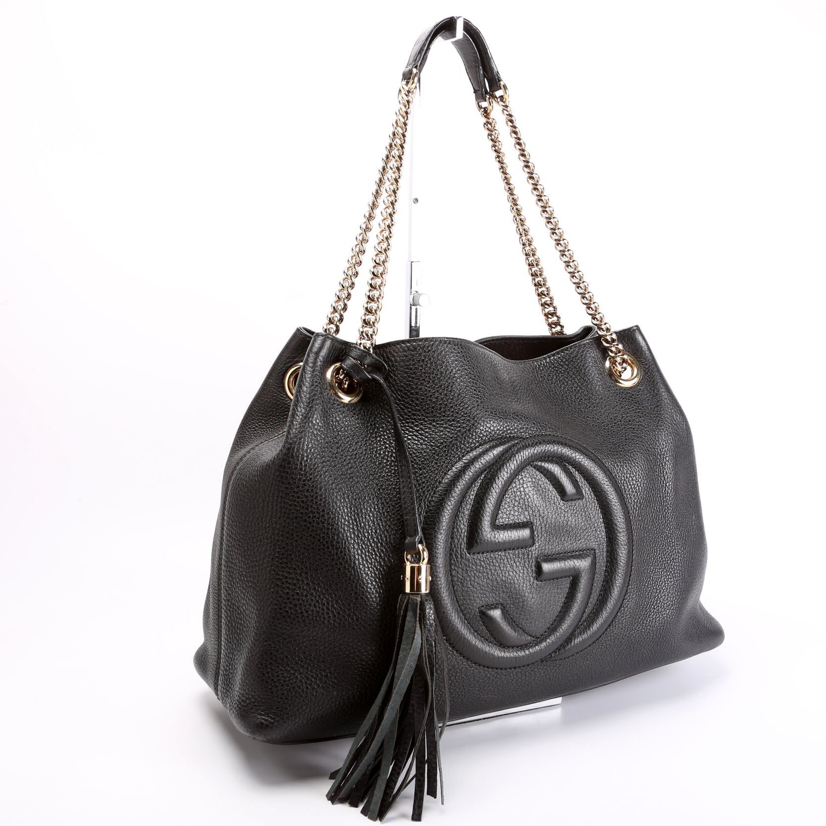 308982 Soho Leather Shoulder Medium Black
