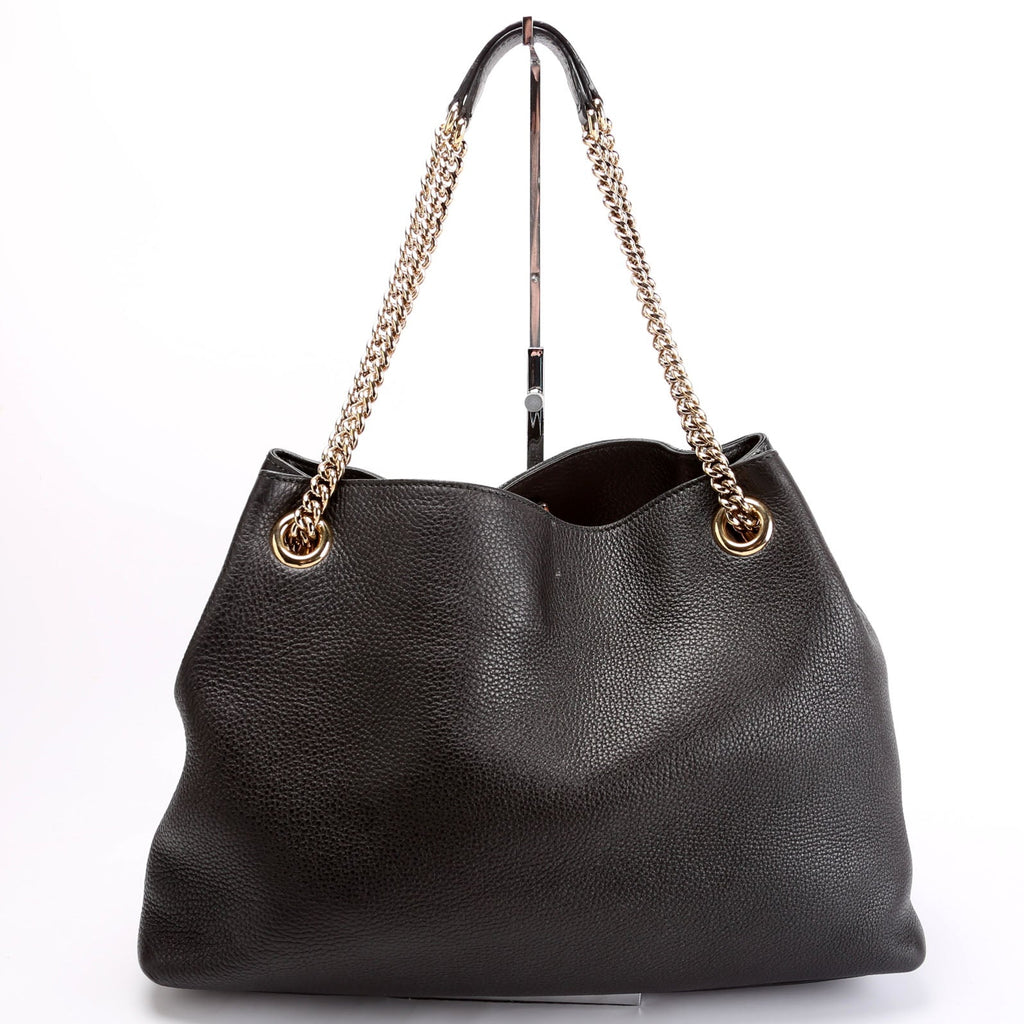 308982 Soho Leather Shoulder Medium Black