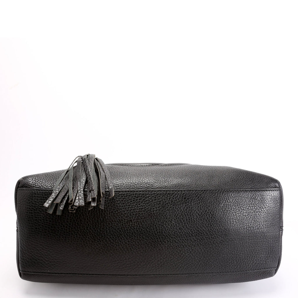 308982 Soho Leather Shoulder Medium Black