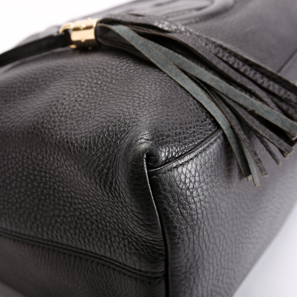 308982 Soho Leather Shoulder Medium Black