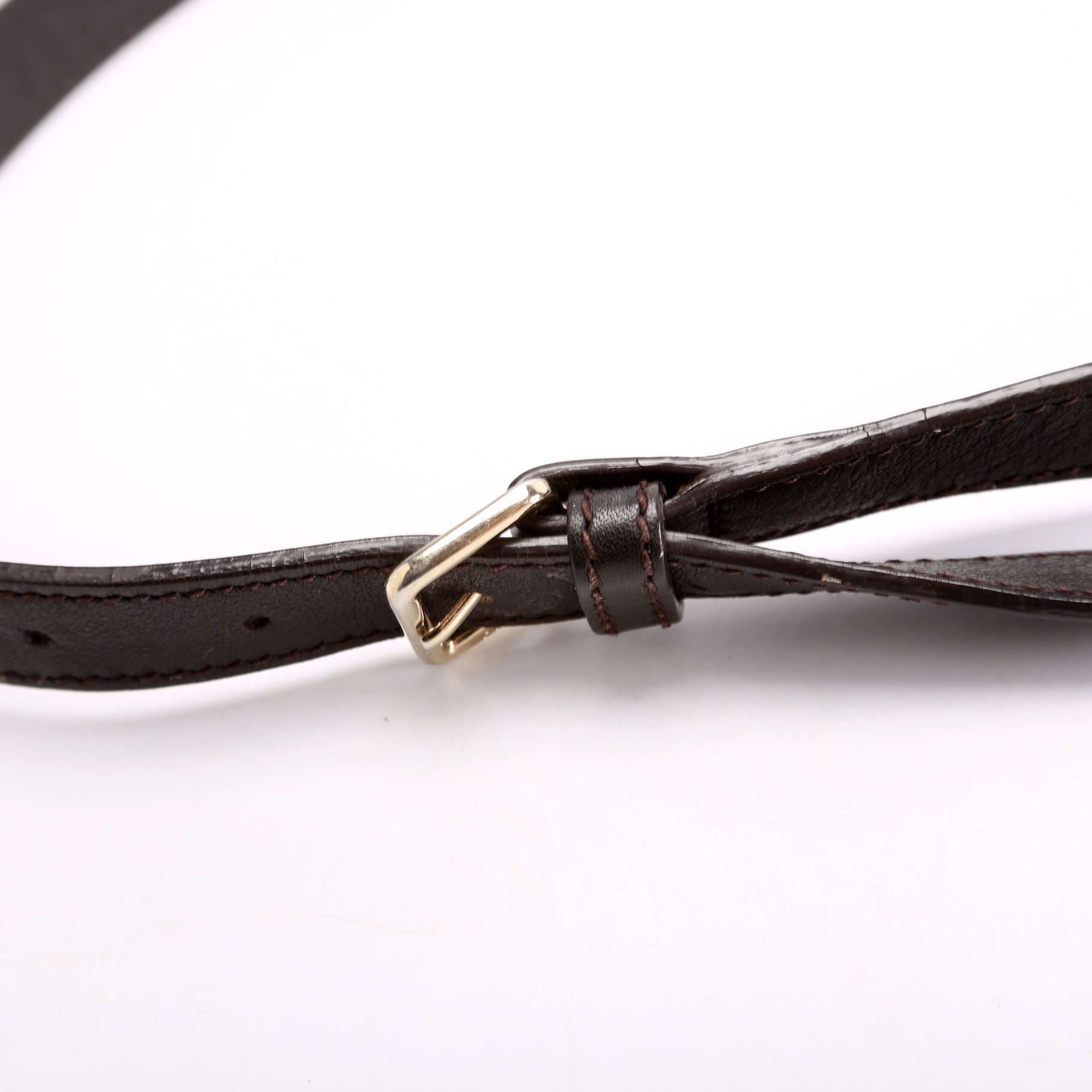 201538 GG Leather Flat Messenger Brown