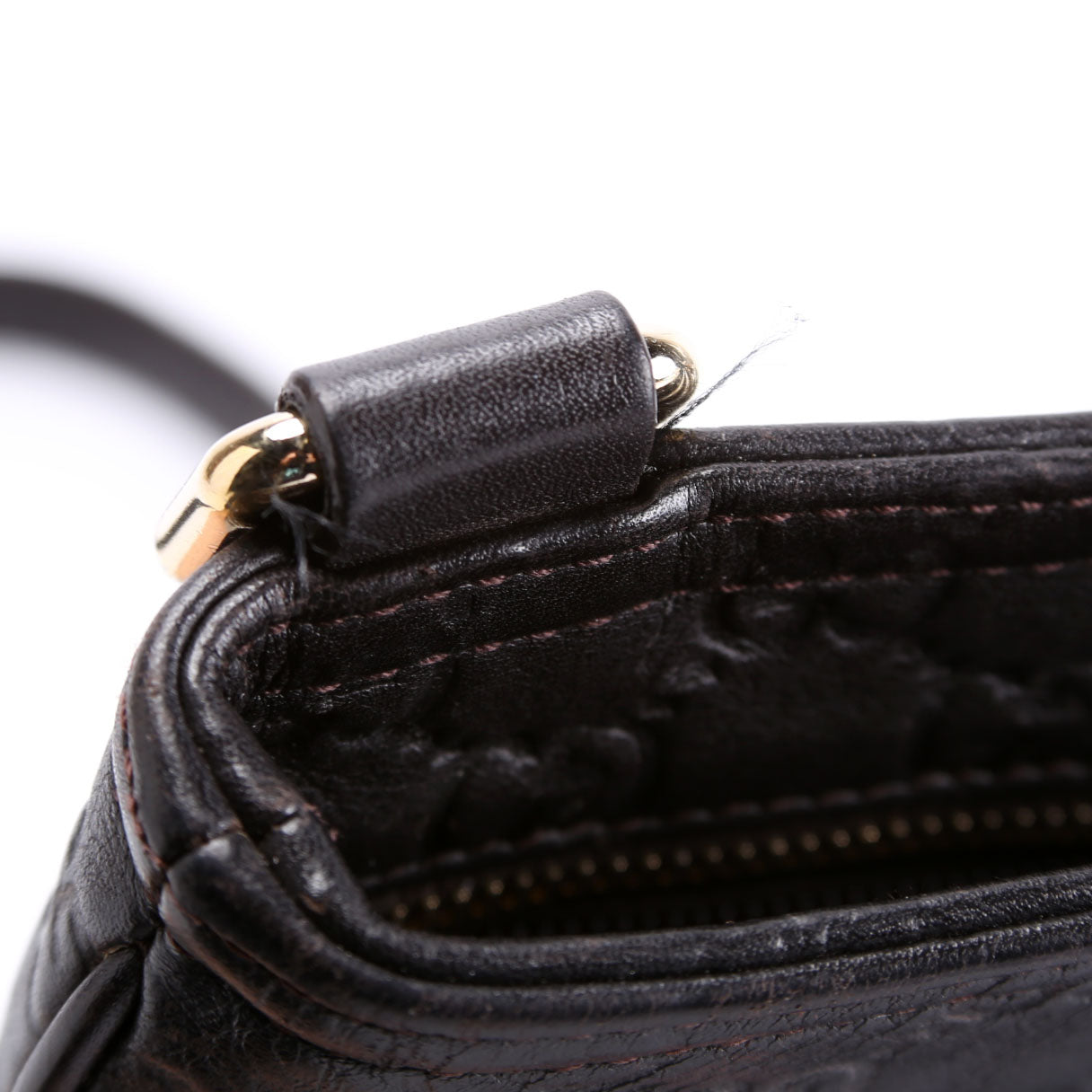 201538 GG Leather Flat Messenger Brown