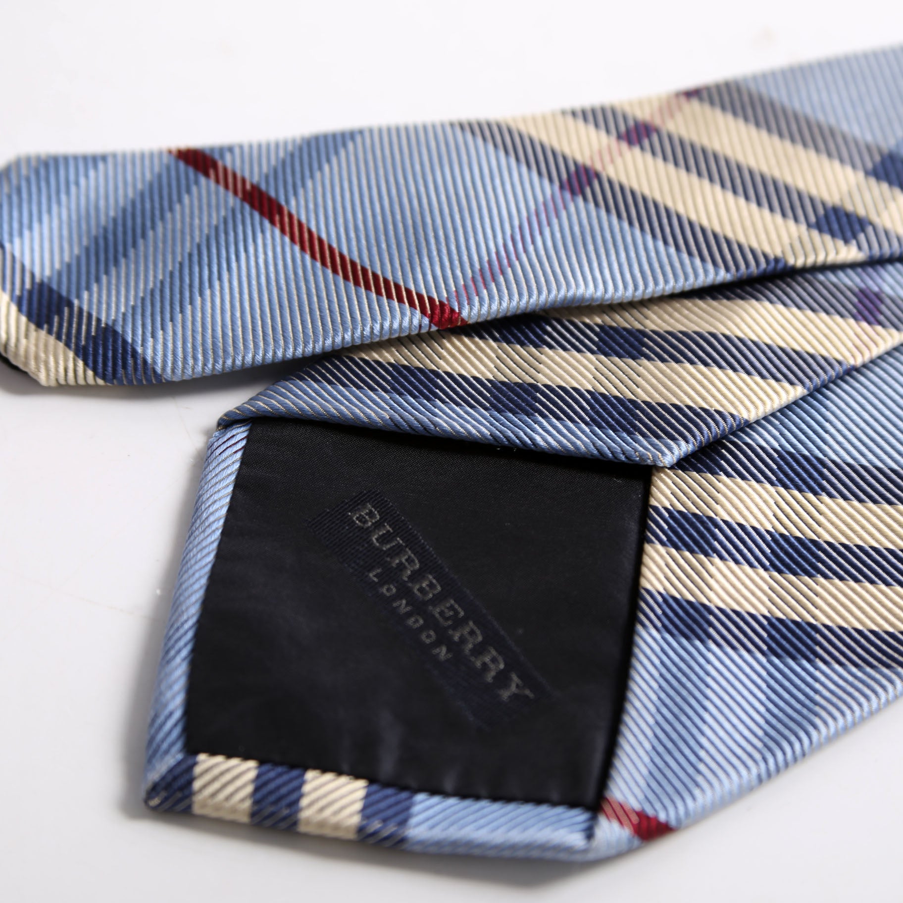 Blue Vintage Check Silk Tie Blue