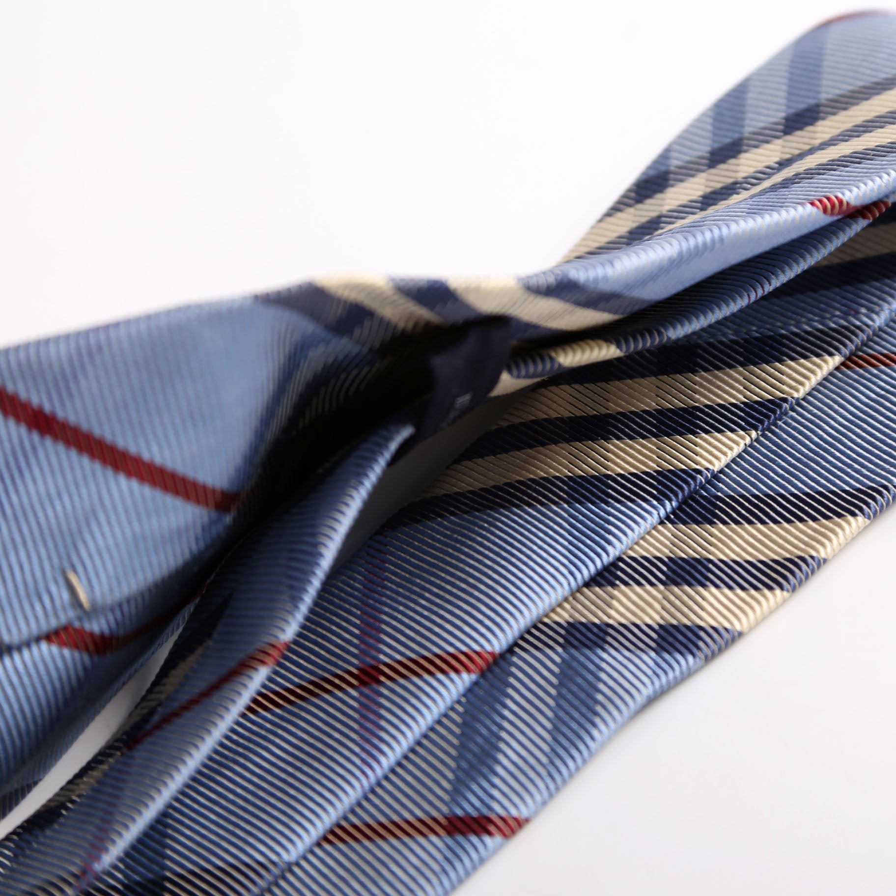 Blue Vintage Check Silk Tie Blue