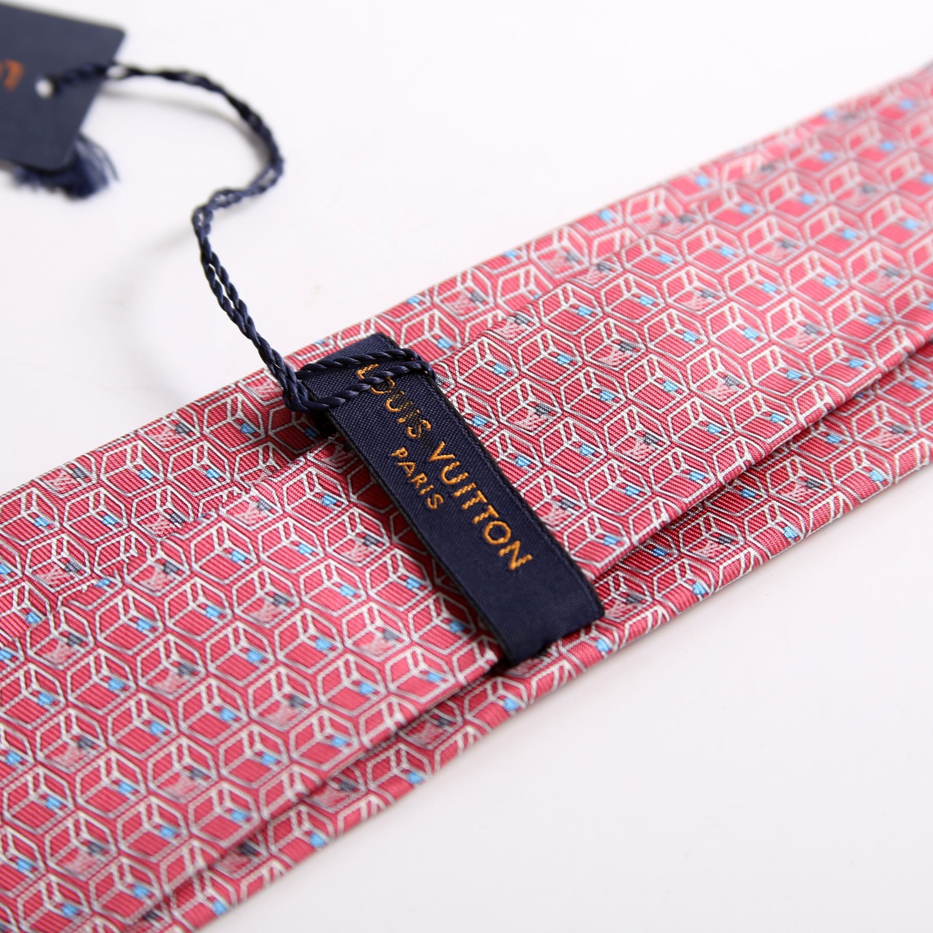 LV Cube Trunk Silk Tie Pink