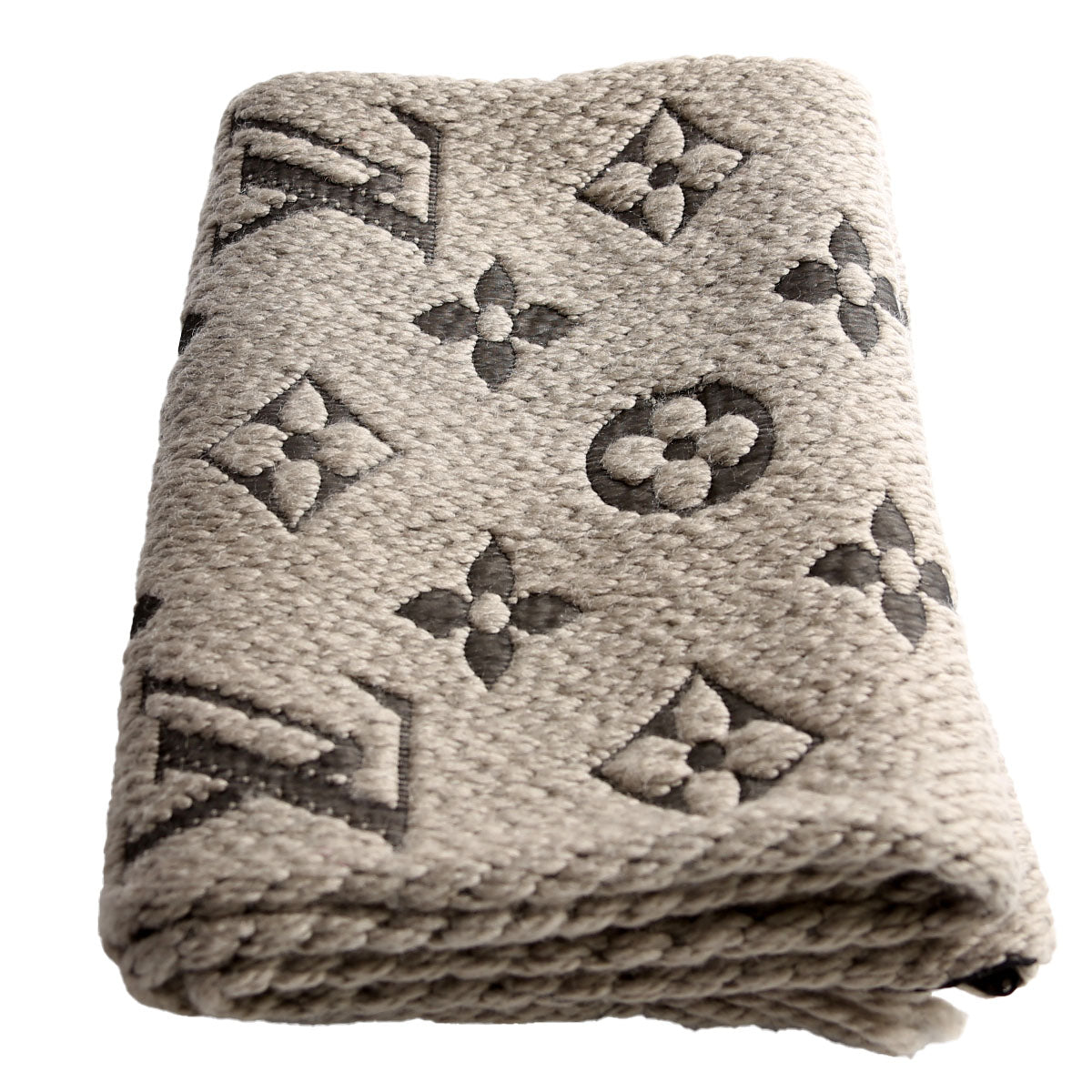 Logomania Wool/Silk Scarf Grey