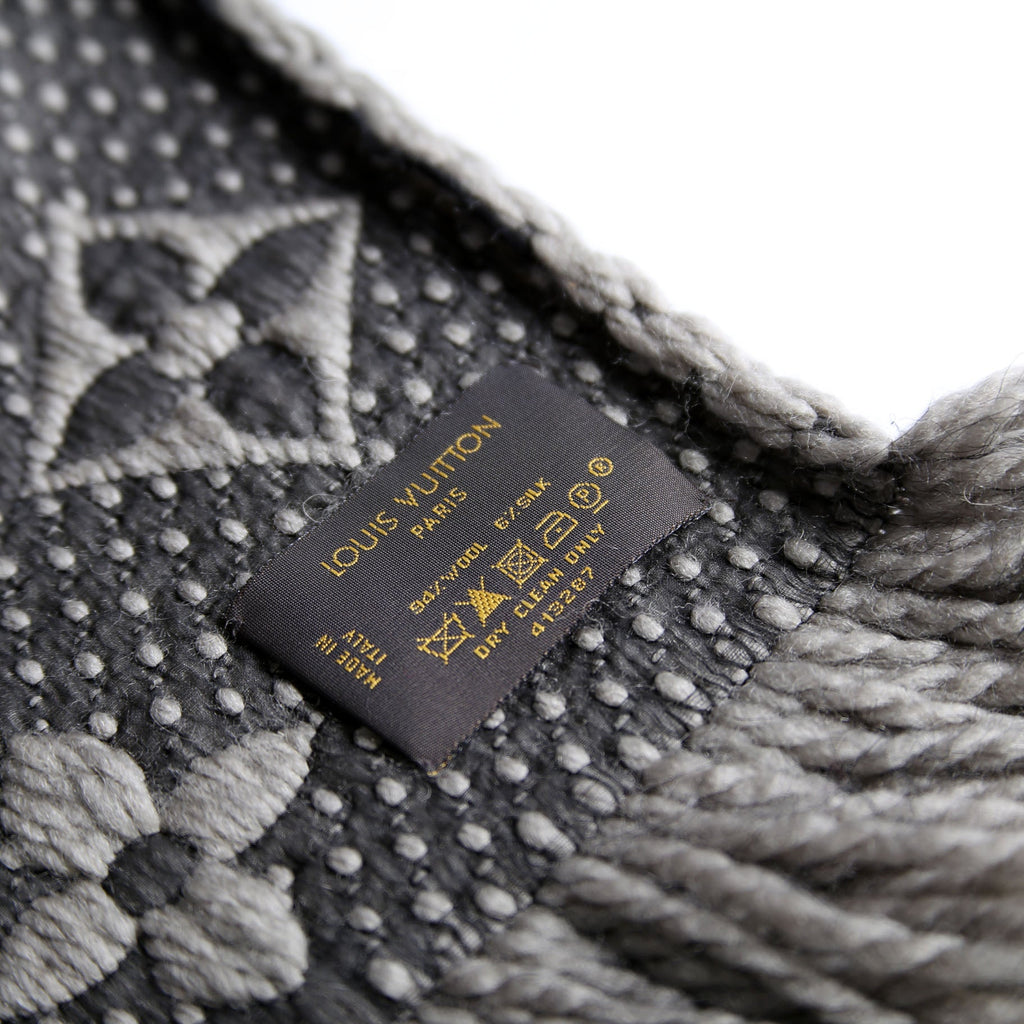 Logomania Wool/Silk Scarf Grey