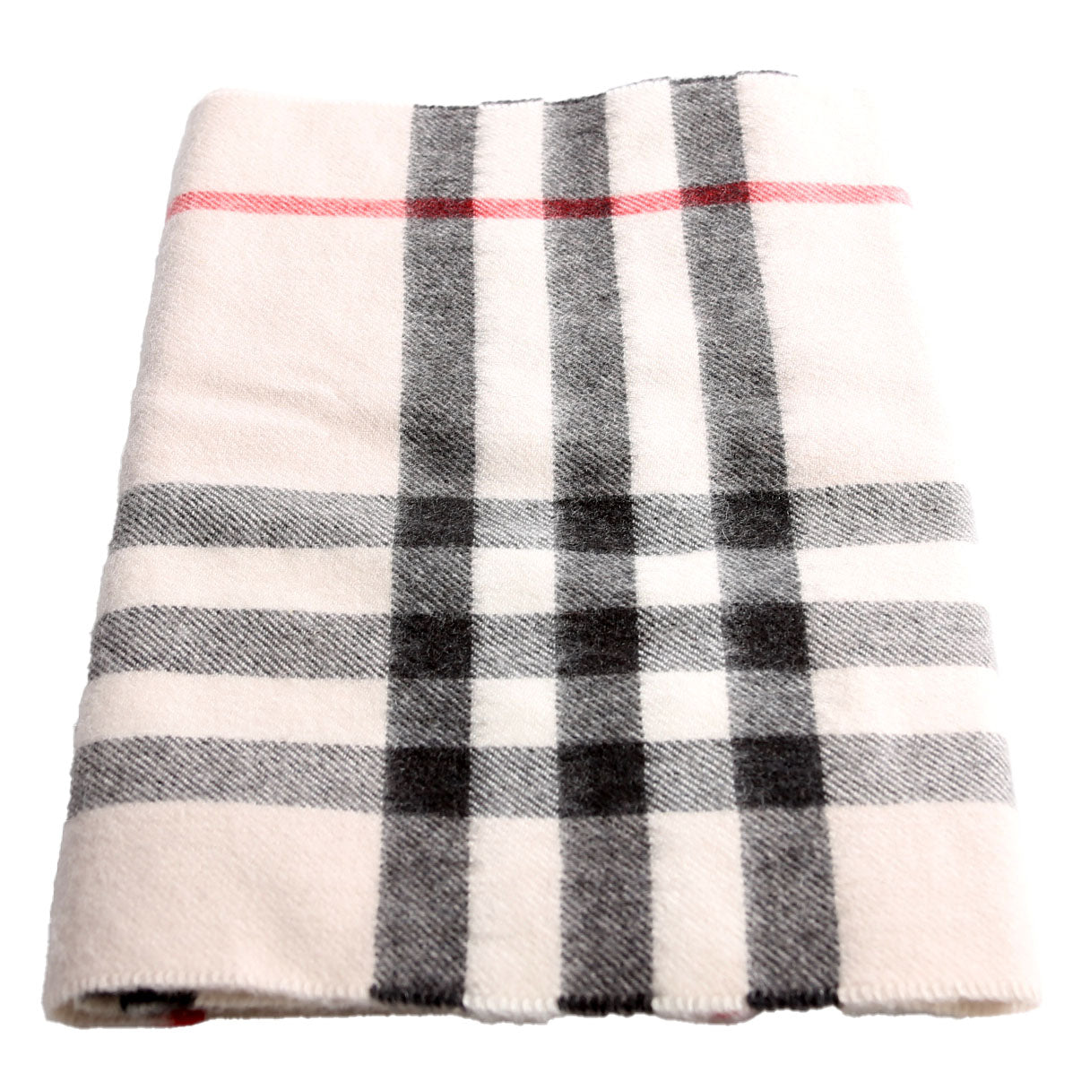 Check Fringe Cashmere Scarf Beige/Black