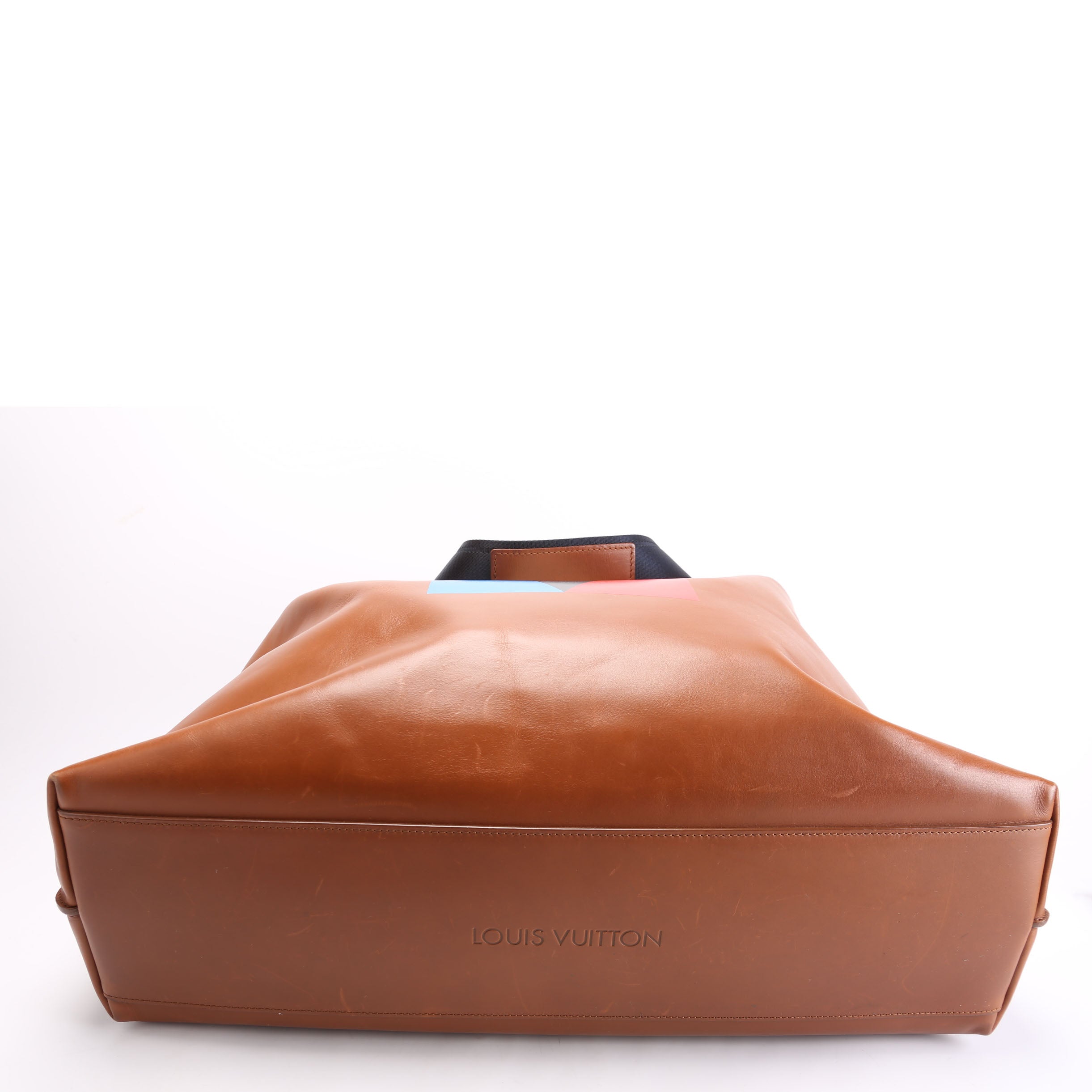 Nomade V Serigraph Tote Calfskin Brown