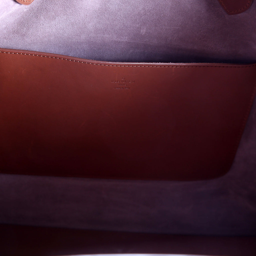 Nomade V Serigraph Tote Calfskin Brown