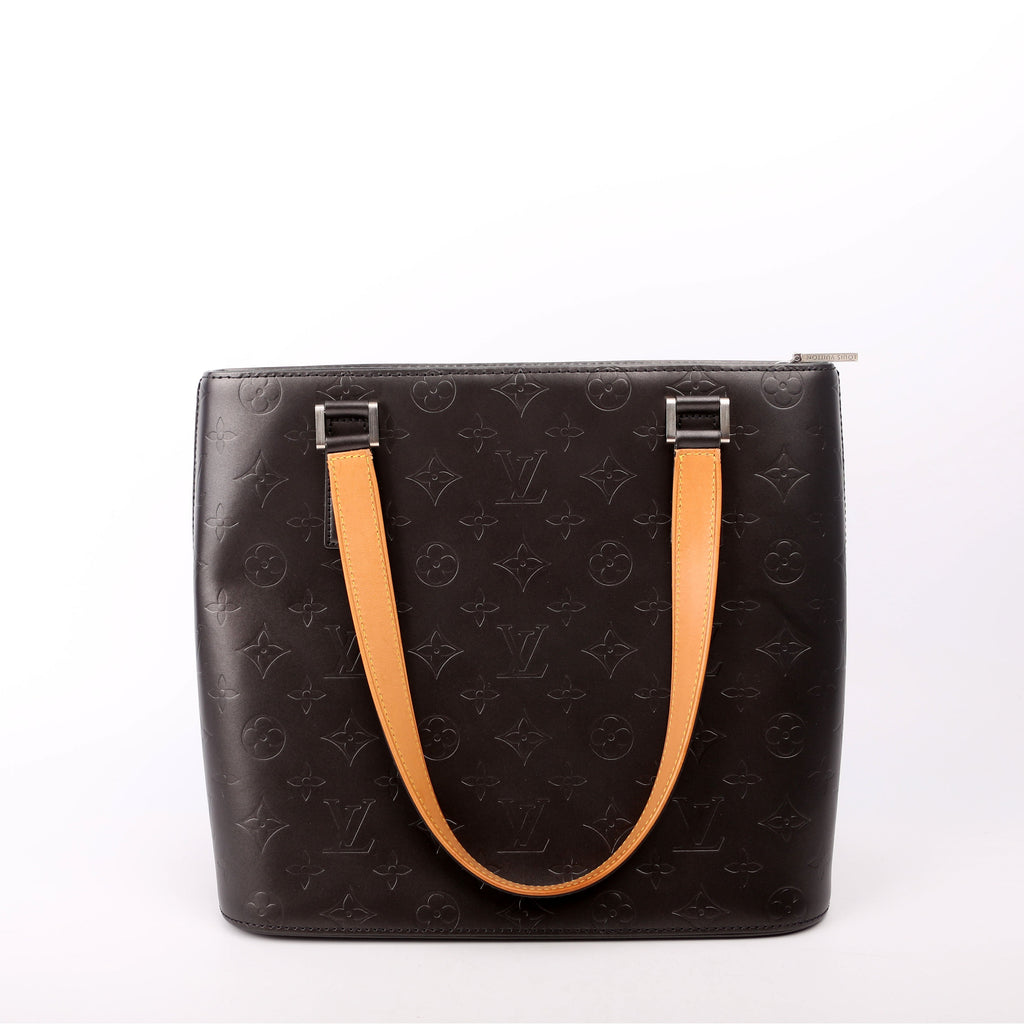 Stockton Monogram Matte Leather Grey