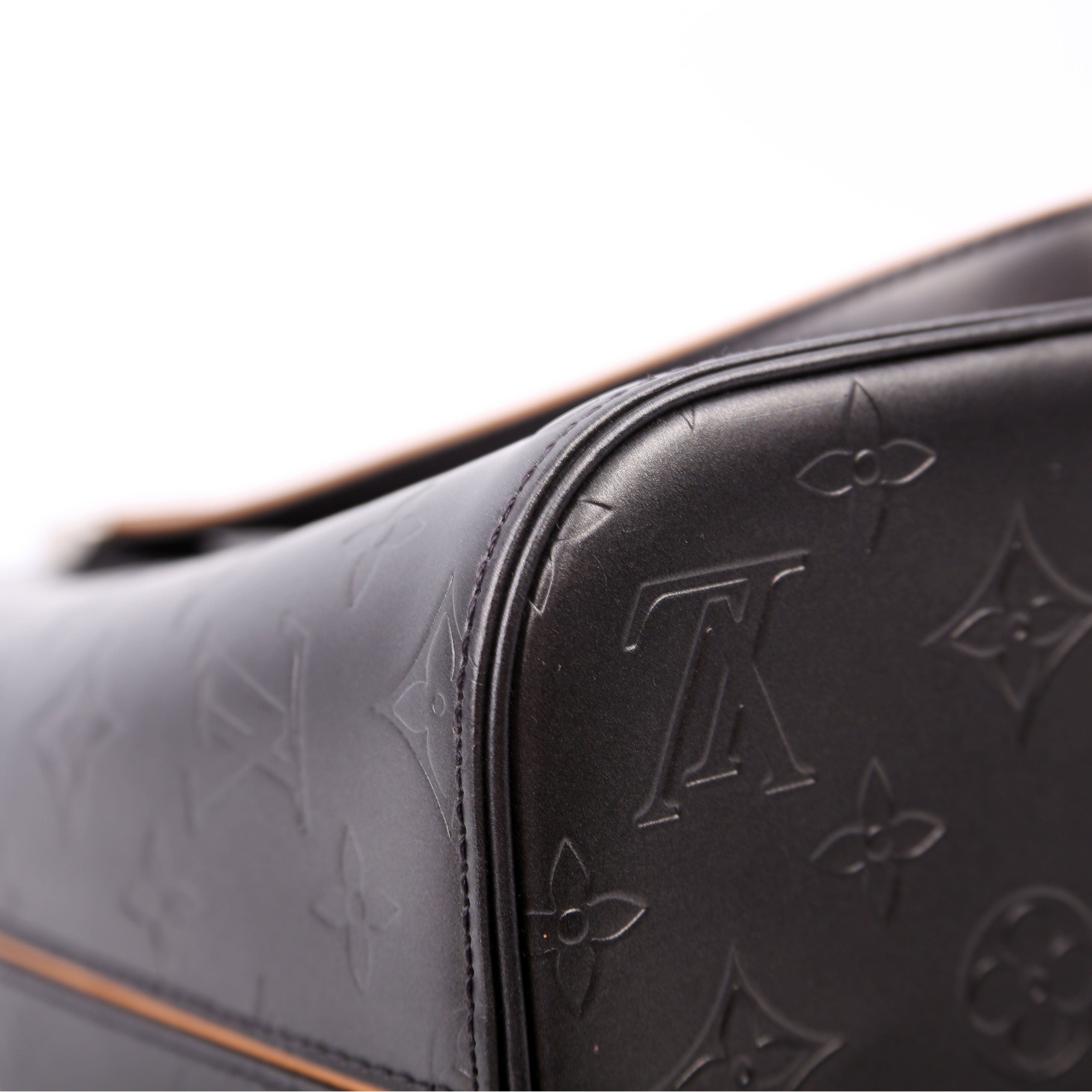 Stockton Monogram Matte Leather Grey