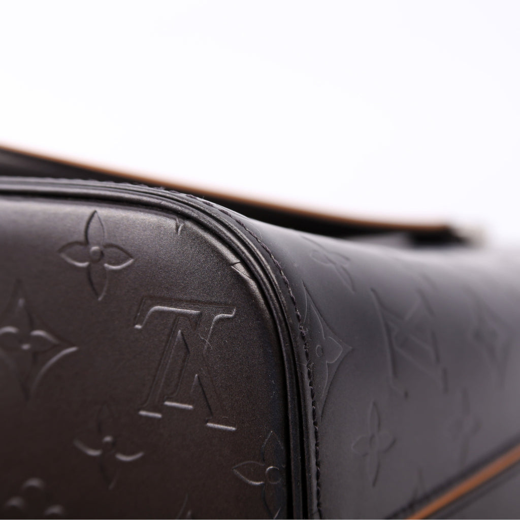 Stockton Monogram Matte Leather Grey