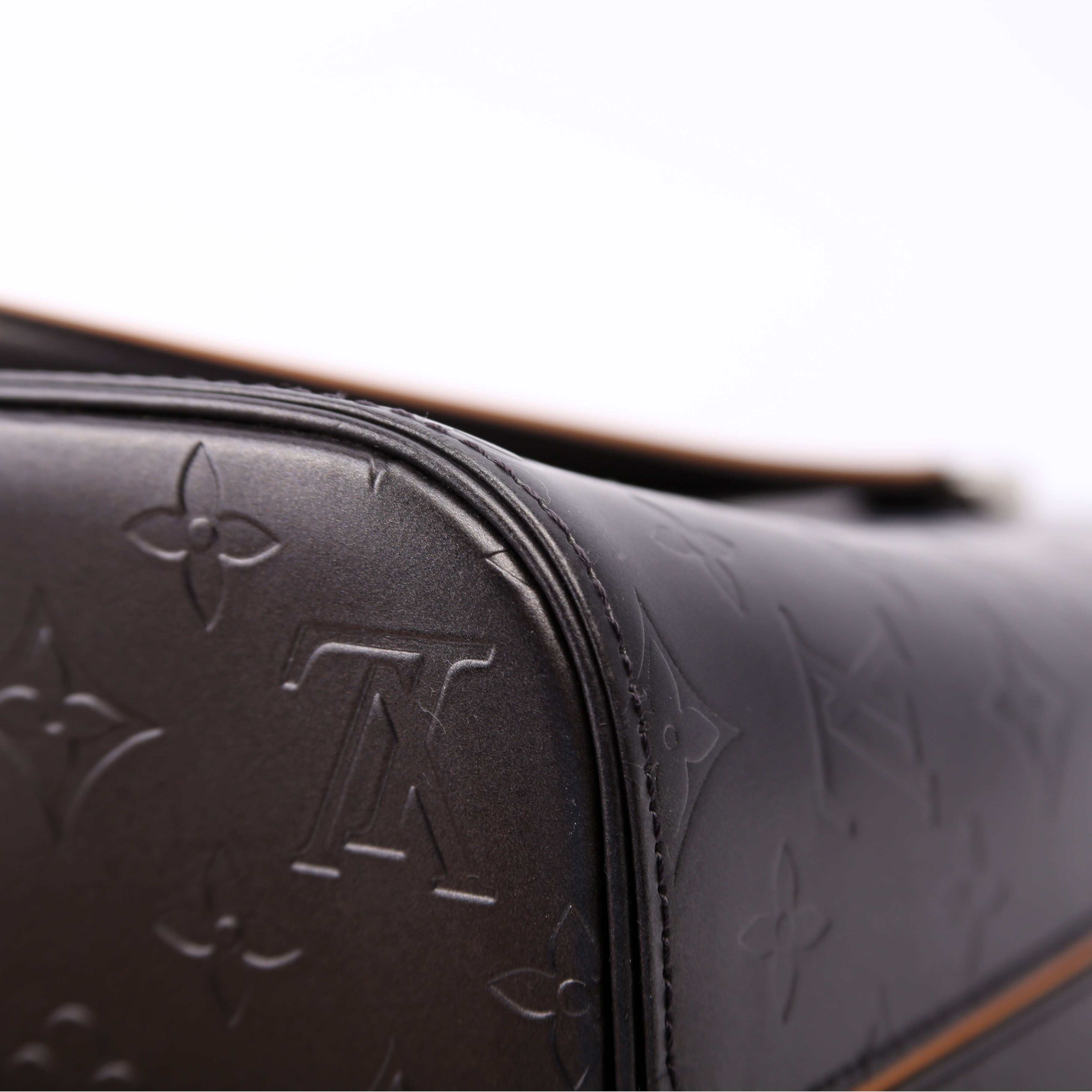 Stockton Monogram Matte Leather Grey